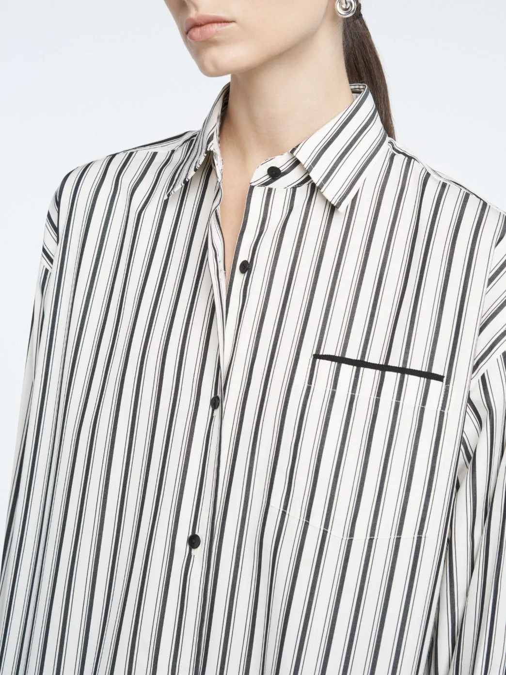 A Line Tunic Shirt in Ivory Stripe sold by MARIA McMANUS product image thumbnail 4