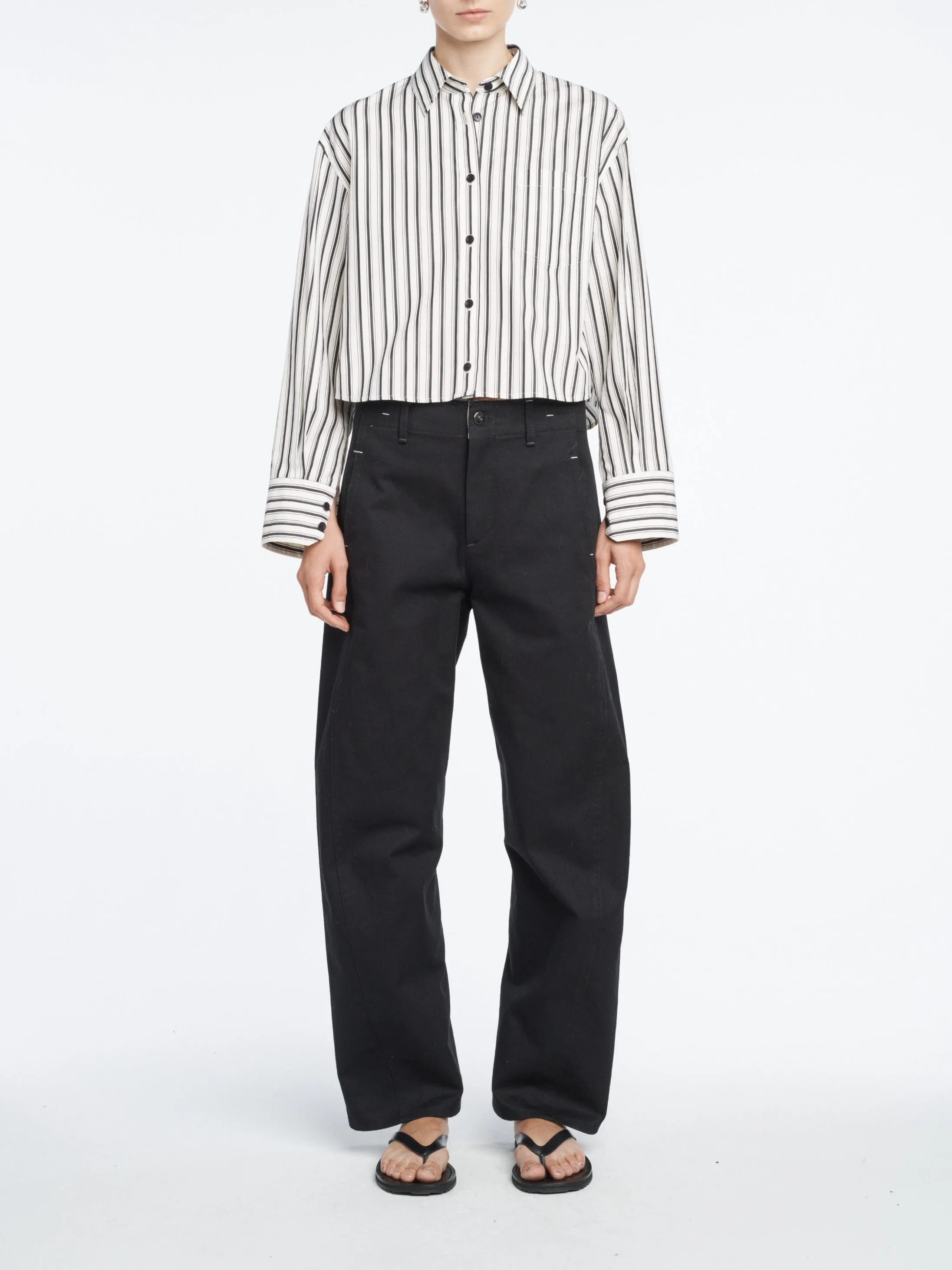 Hollywood Bow Leg Jean in Black sold by MARIA McMANUS