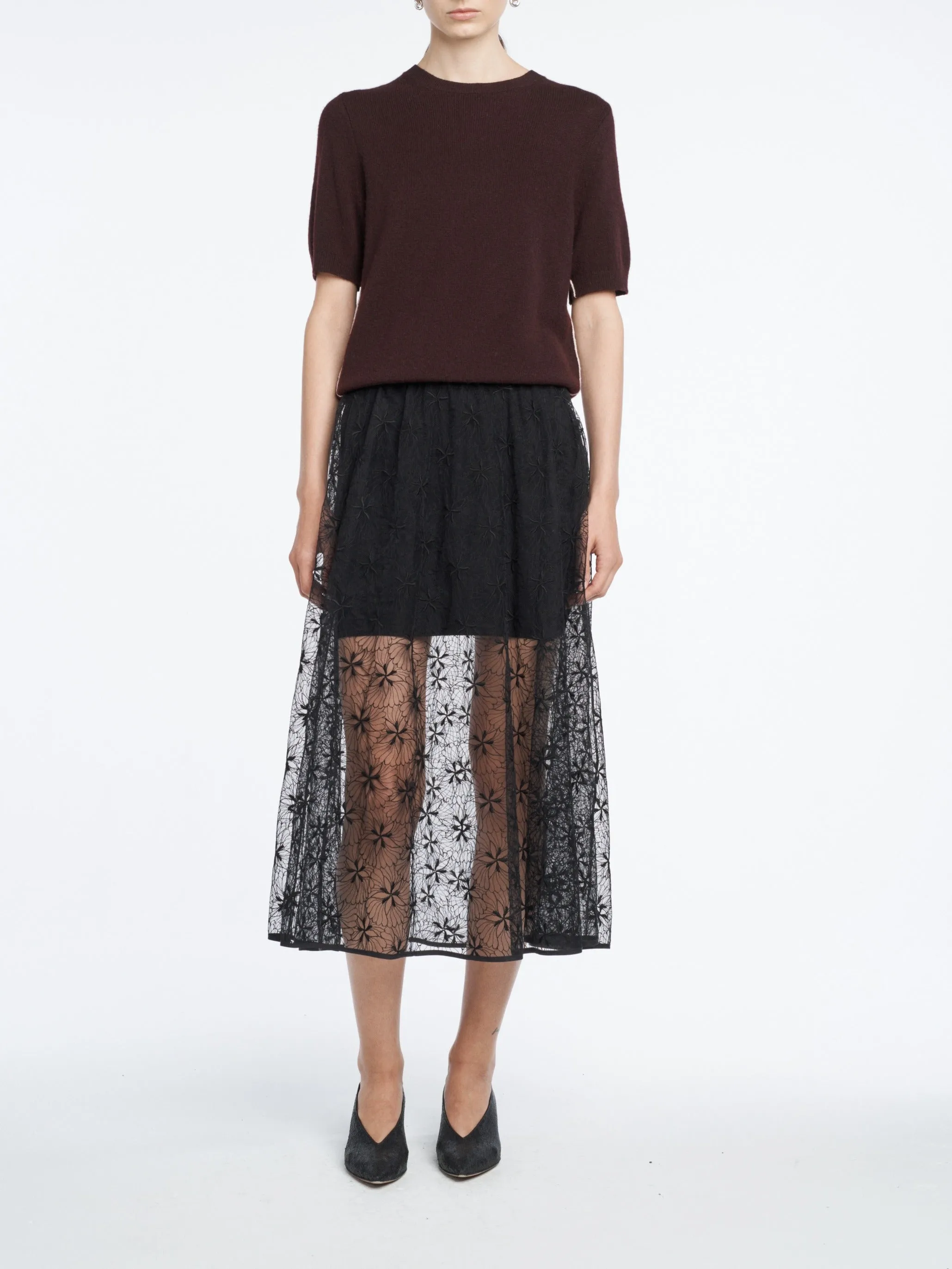 Circle Skirt in Black Lace sold by MARIA McMANUS