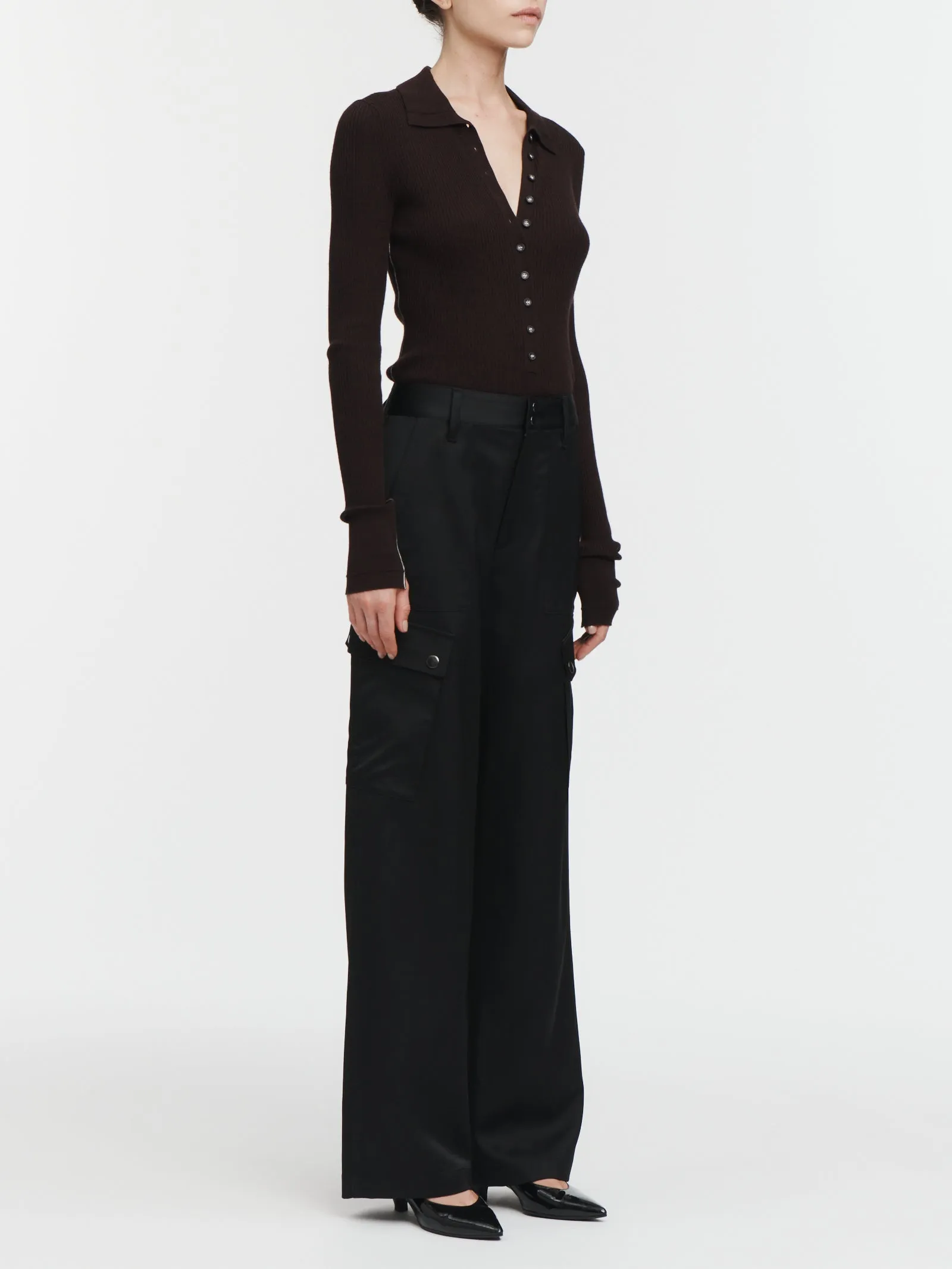 Tiny Button Polo in Espresso sold by MARIA McMANUS product image thumbnail 2