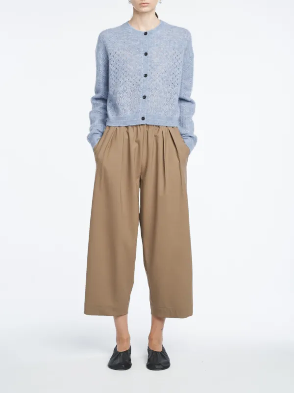 Pull On Wide Leg Crop in Caramel made by MARIA McMANUS