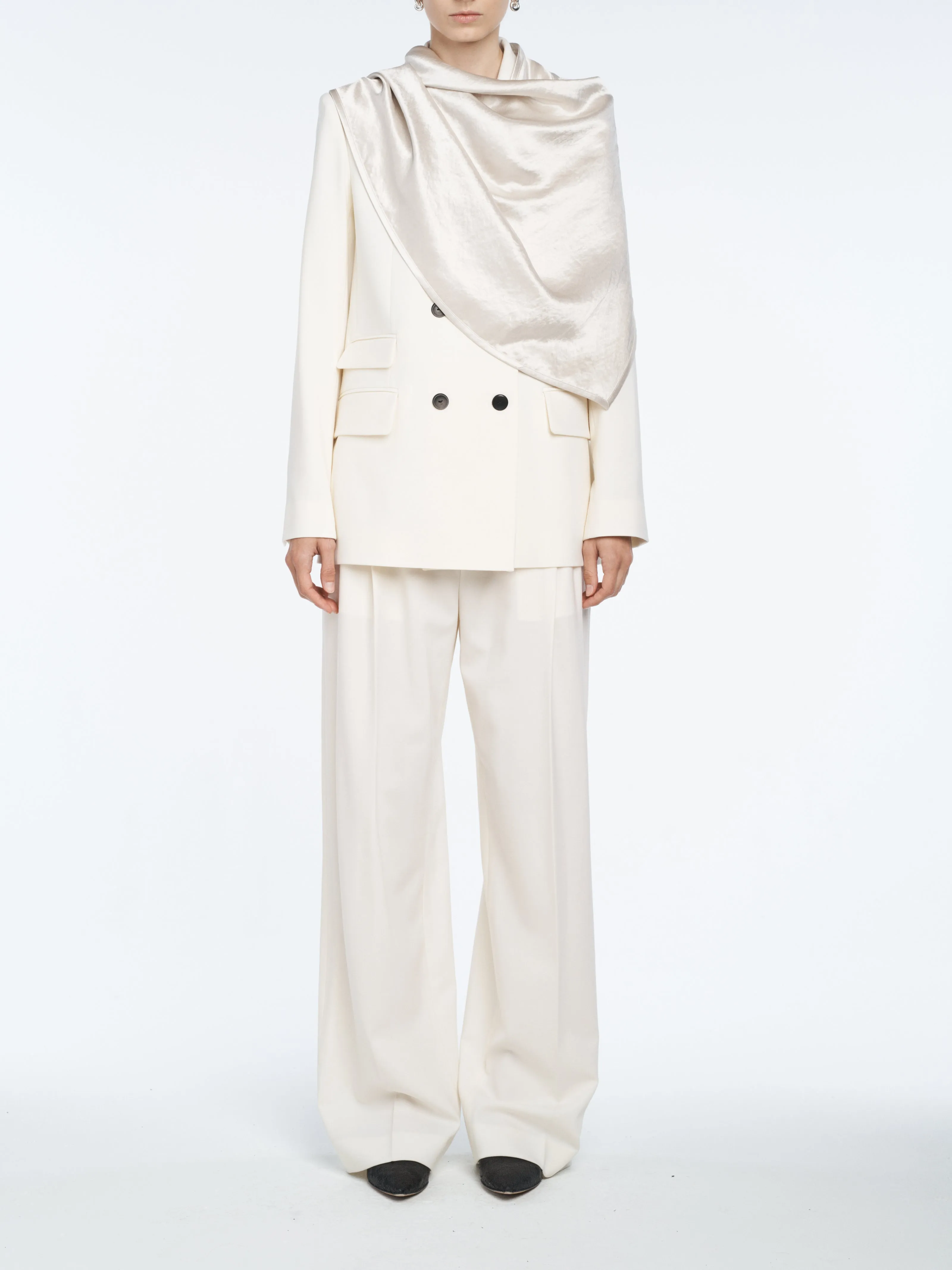 Pleat Front Trouser in Ivory sold by MARIA McMANUS product image thumbnail 5