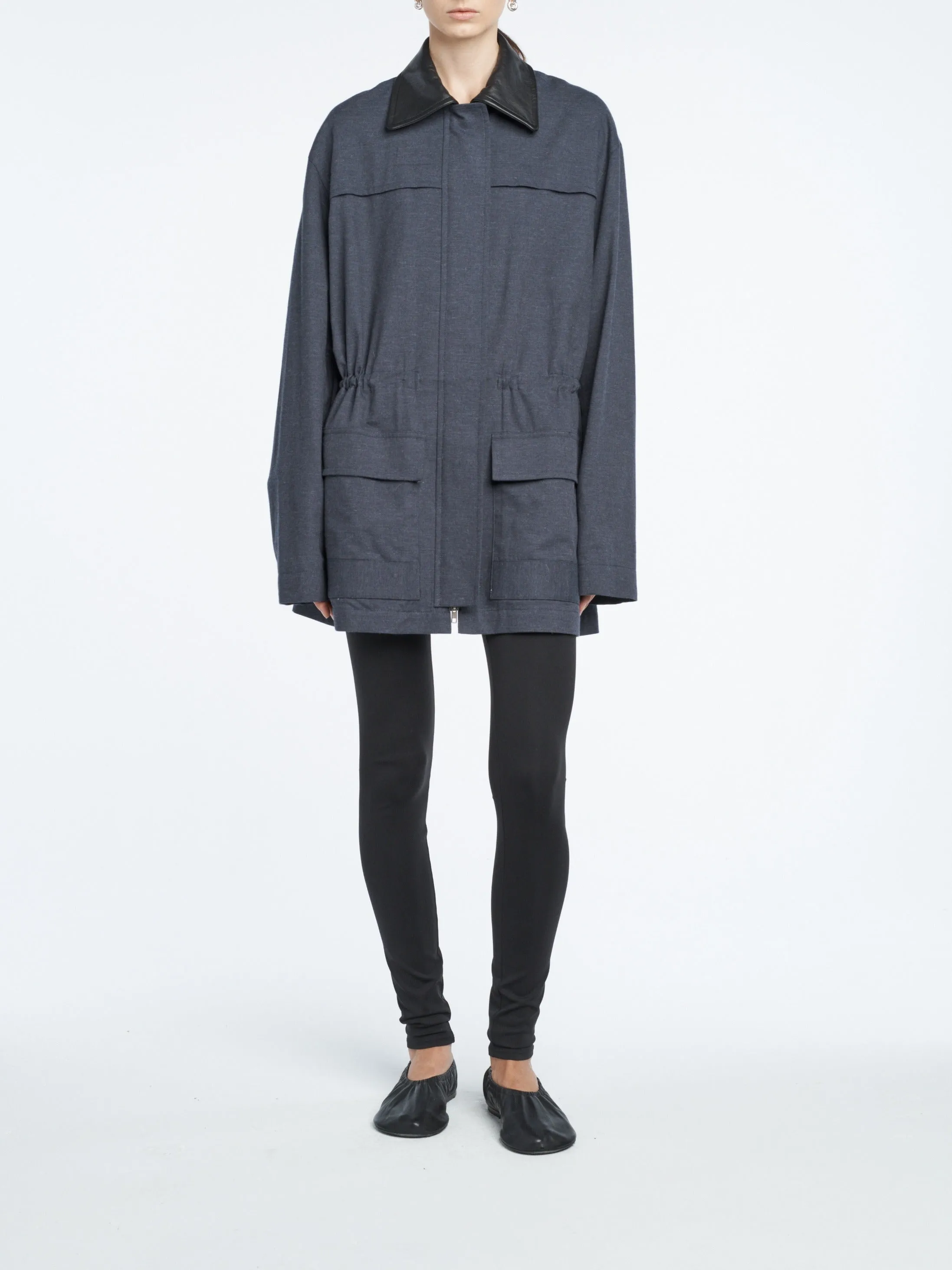 Drawstring Parka in Brushed Navy sold by MARIA McMANUS product image thumbnail 5