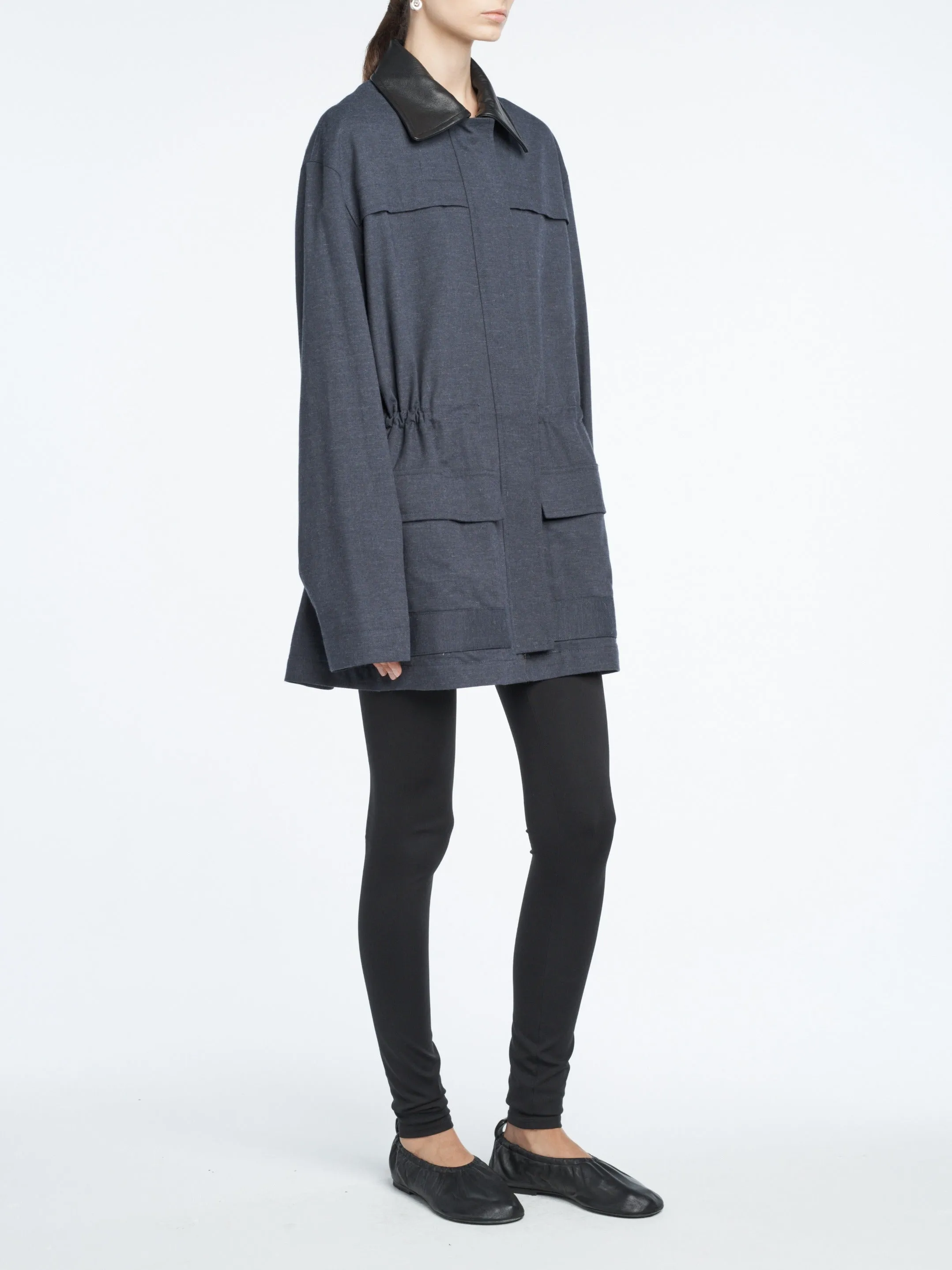 Drawstring Parka in Brushed Navy sold by MARIA McMANUS product image thumbnail 2