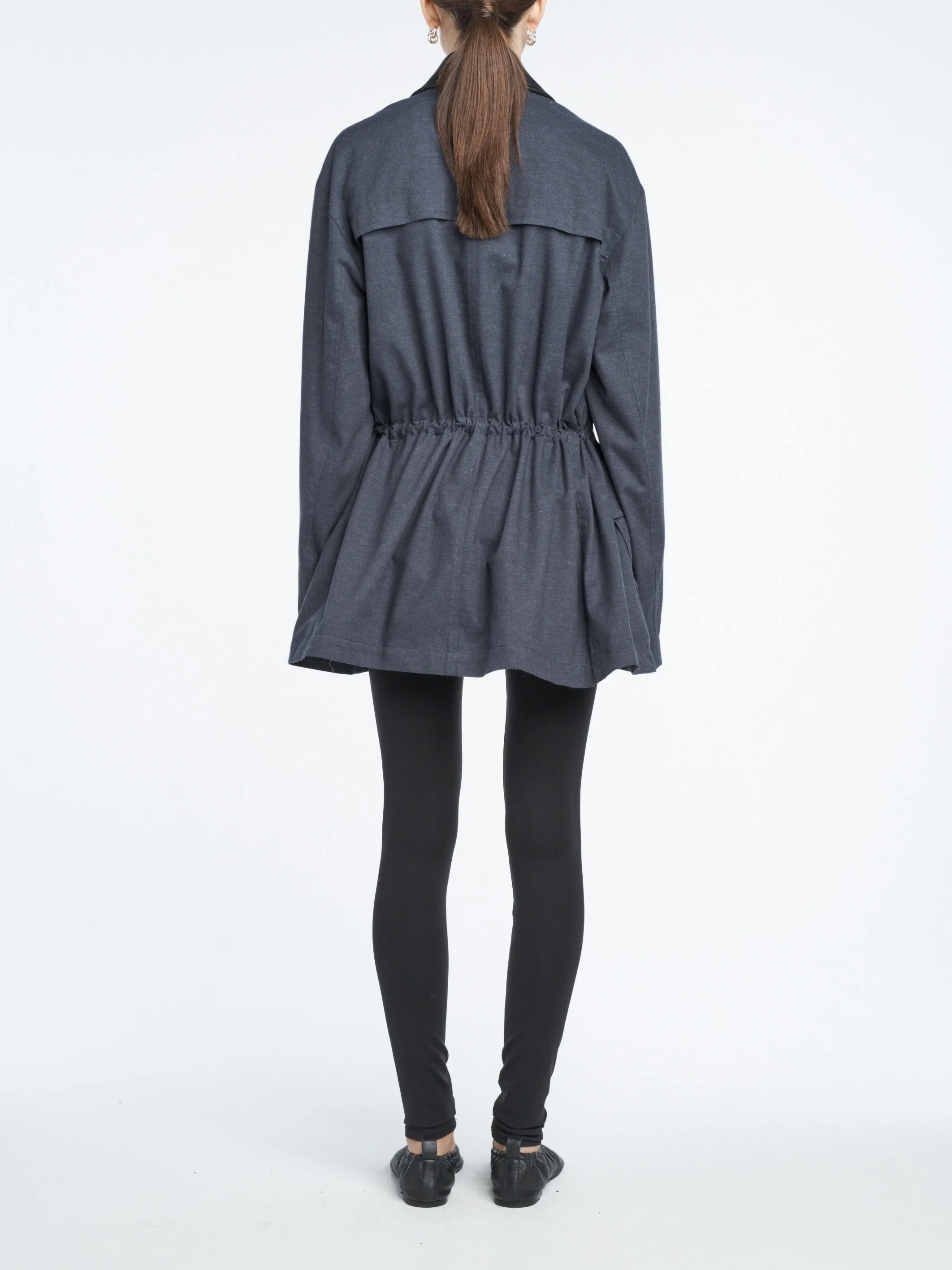 Drawstring Parka in Brushed Navy sold by MARIA McMANUS product image thumbnail 3
