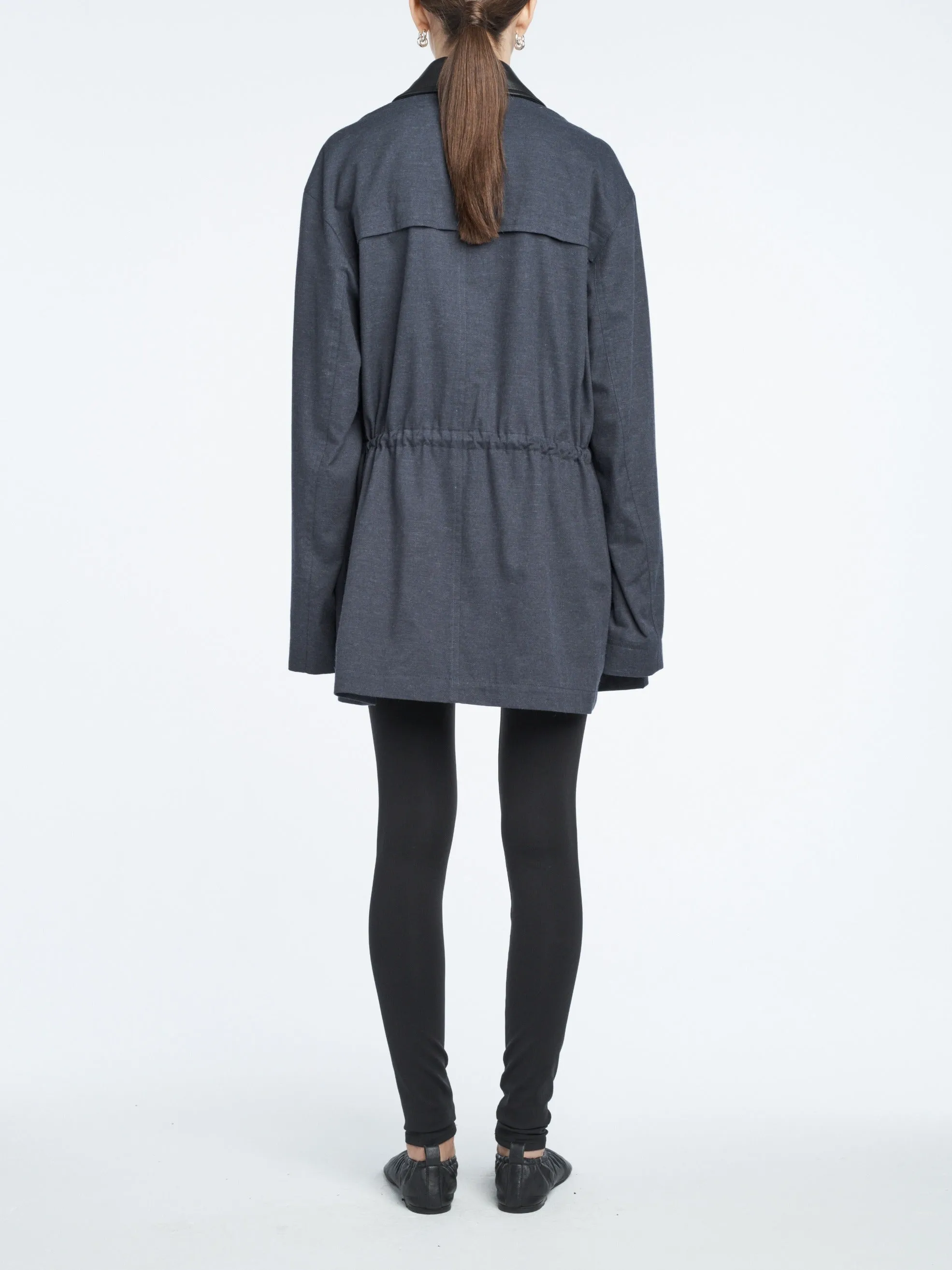 Drawstring Parka in Brushed Navy sold by MARIA McMANUS product image thumbnail 4