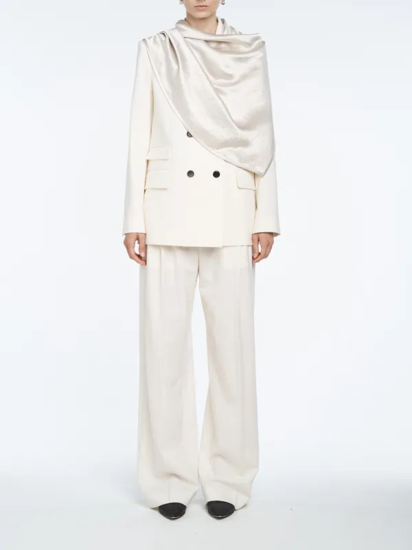 Double Breasted Cloak Blazer in Ivory sold by MARIA McMANUS