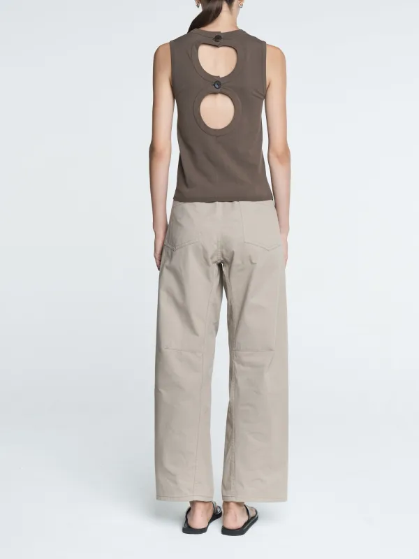 Double Keyhole Top in Taupe made by MARIA McMANUS