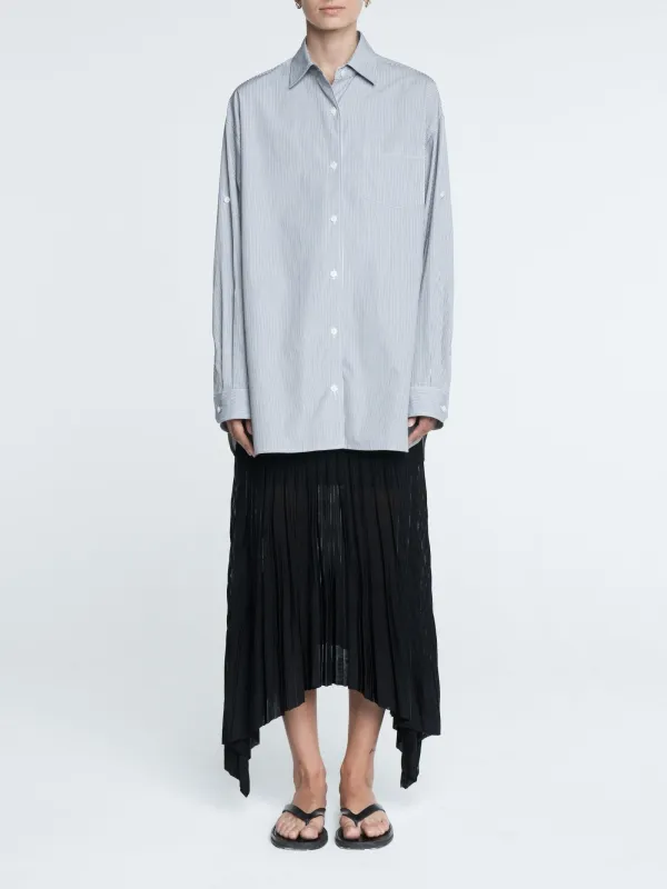 Sheer Pleat Skirt in Black sold by MARIA McMANUS