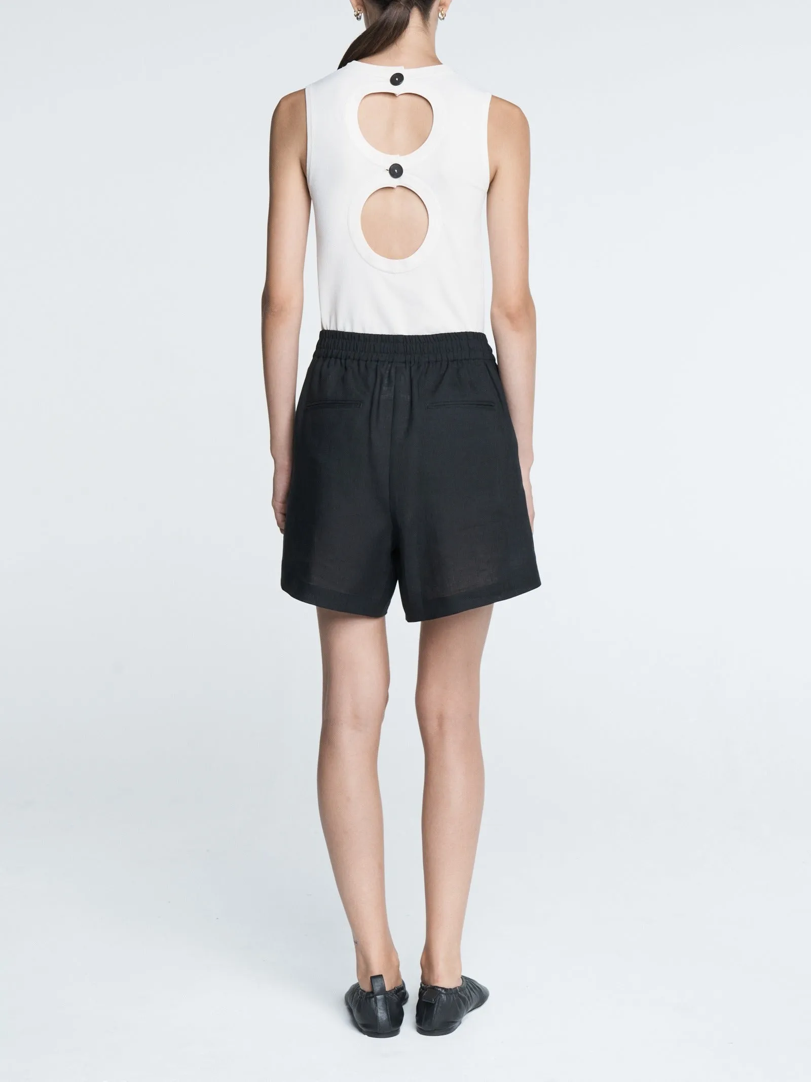 Double Keyhole Top in Cotton Ivory sold by MARIA McMANUS