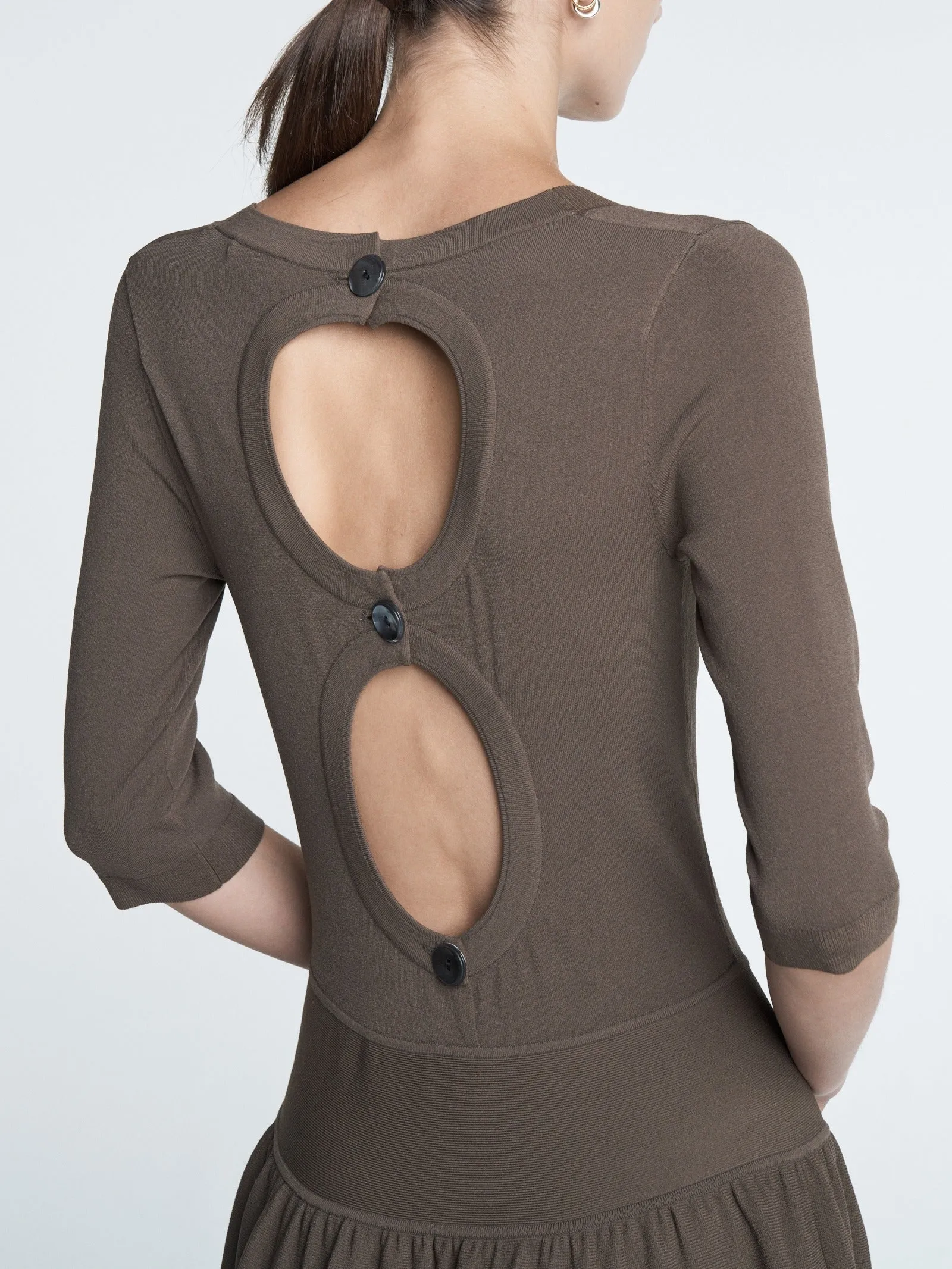 Double Keyhole Dress in Taupe sold by MARIA McMANUS product image thumbnail 4