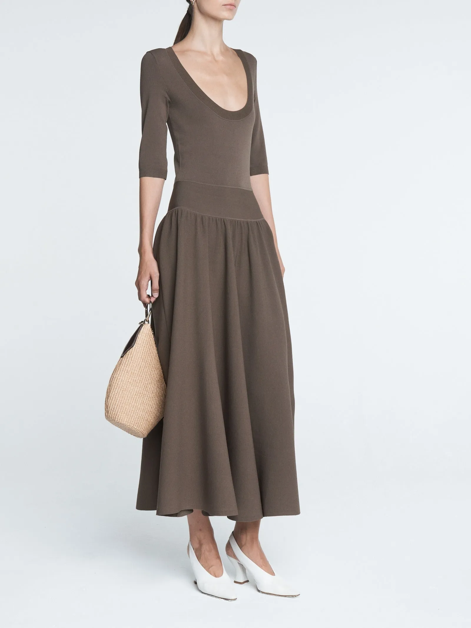 Double Keyhole Dress in Taupe sold by MARIA McMANUS product image thumbnail 3
