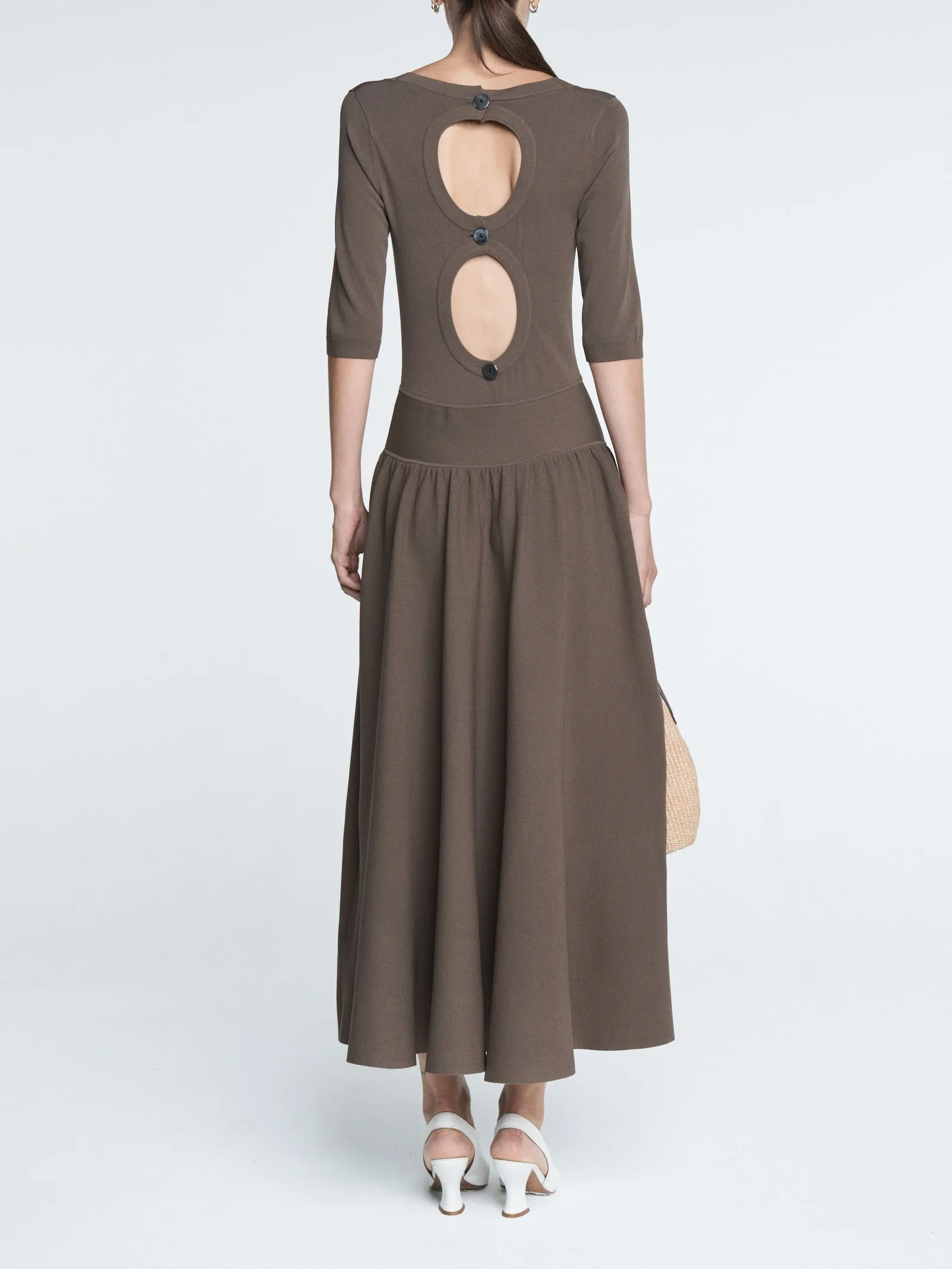 Double Keyhole Dress in Taupe sold by MARIA McMANUS product image thumbnail 2