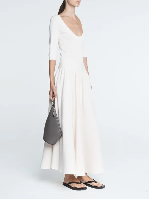 Double Keyhole Dress in Cotton Ivory made by MARIA McMANUS