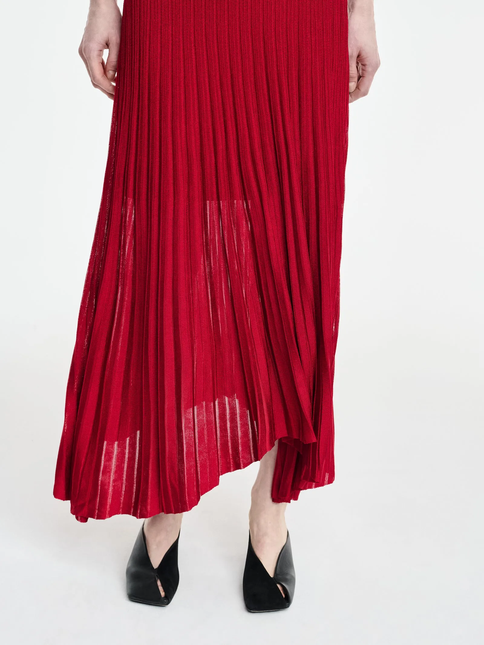 Halter Pleat Dress in Carmine Red sold by MARIA McMANUS product image thumbnail 5