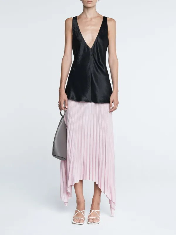 Sheer Pleat Skirt in Powder Pink sold by MARIA McMANUS