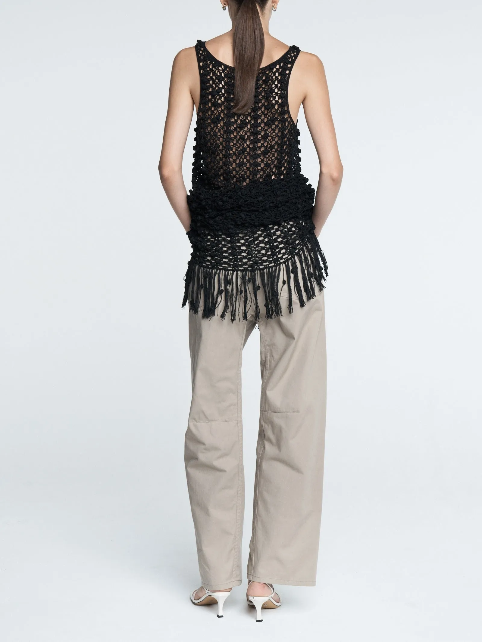 Pom Pom Macramé Tunic in Black sold by MARIA McMANUS product image thumbnail 2