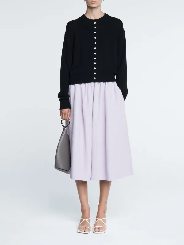 Tiny Button Cardigan in Black made by MARIA McMANUS
