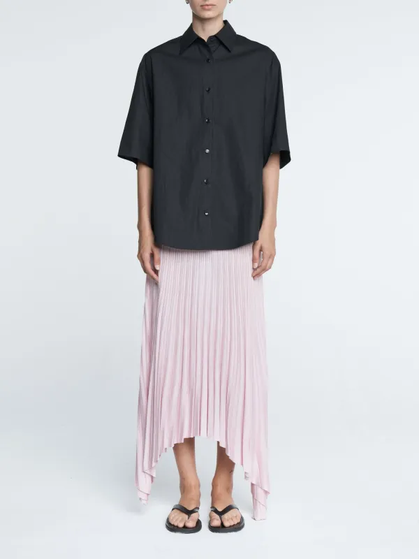 Tunic Short Sleeve Shirt in Black made by MARIA McMANUS