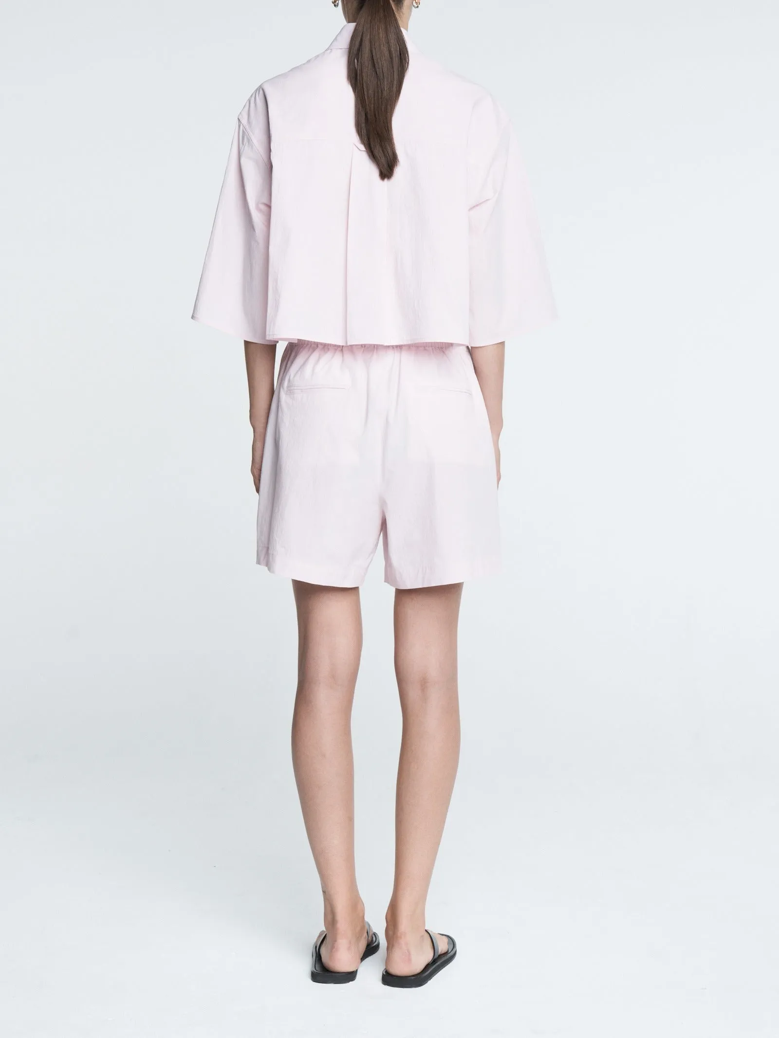 Cropped Short Sleeve Shirt in Blush Pink sold by MARIA McMANUS product image thumbnail 2