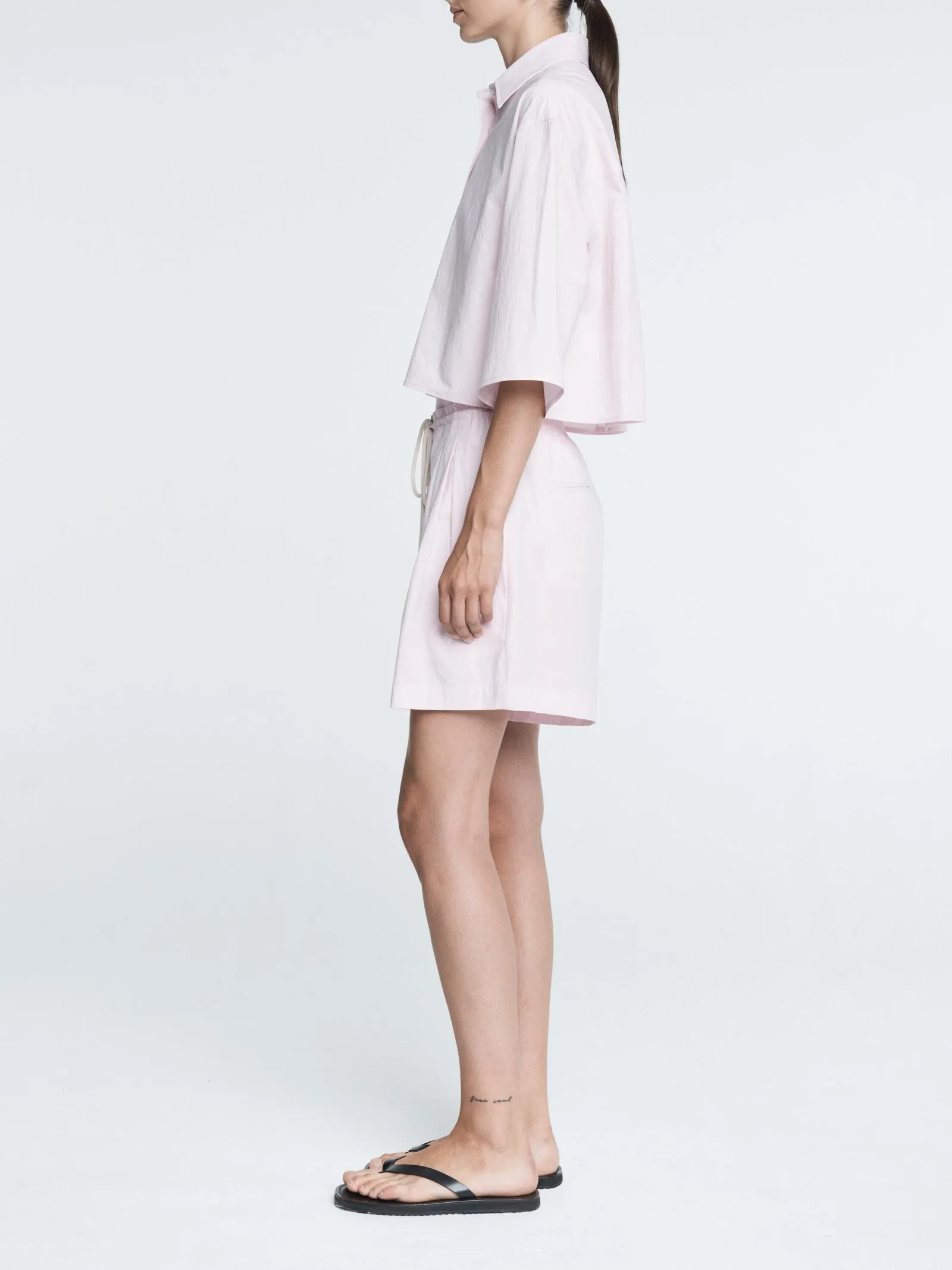 Cropped Short Sleeve Shirt in Blush Pink sold by MARIA McMANUS product image thumbnail 4
