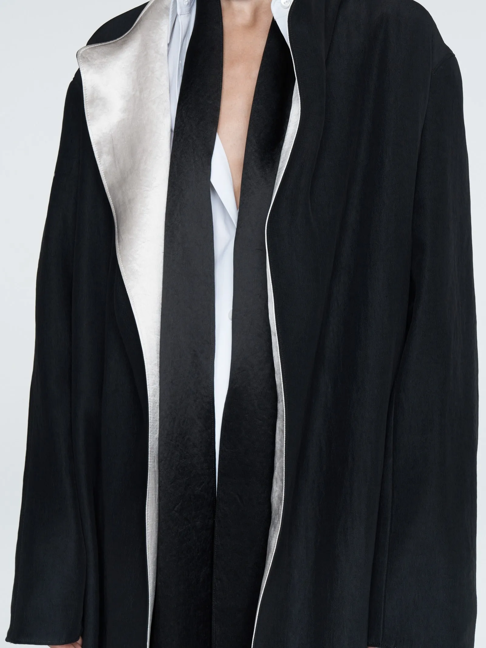 Reversible Duster Coat in Black/
Champagne sold by MARIA McMANUS product image thumbnail 2