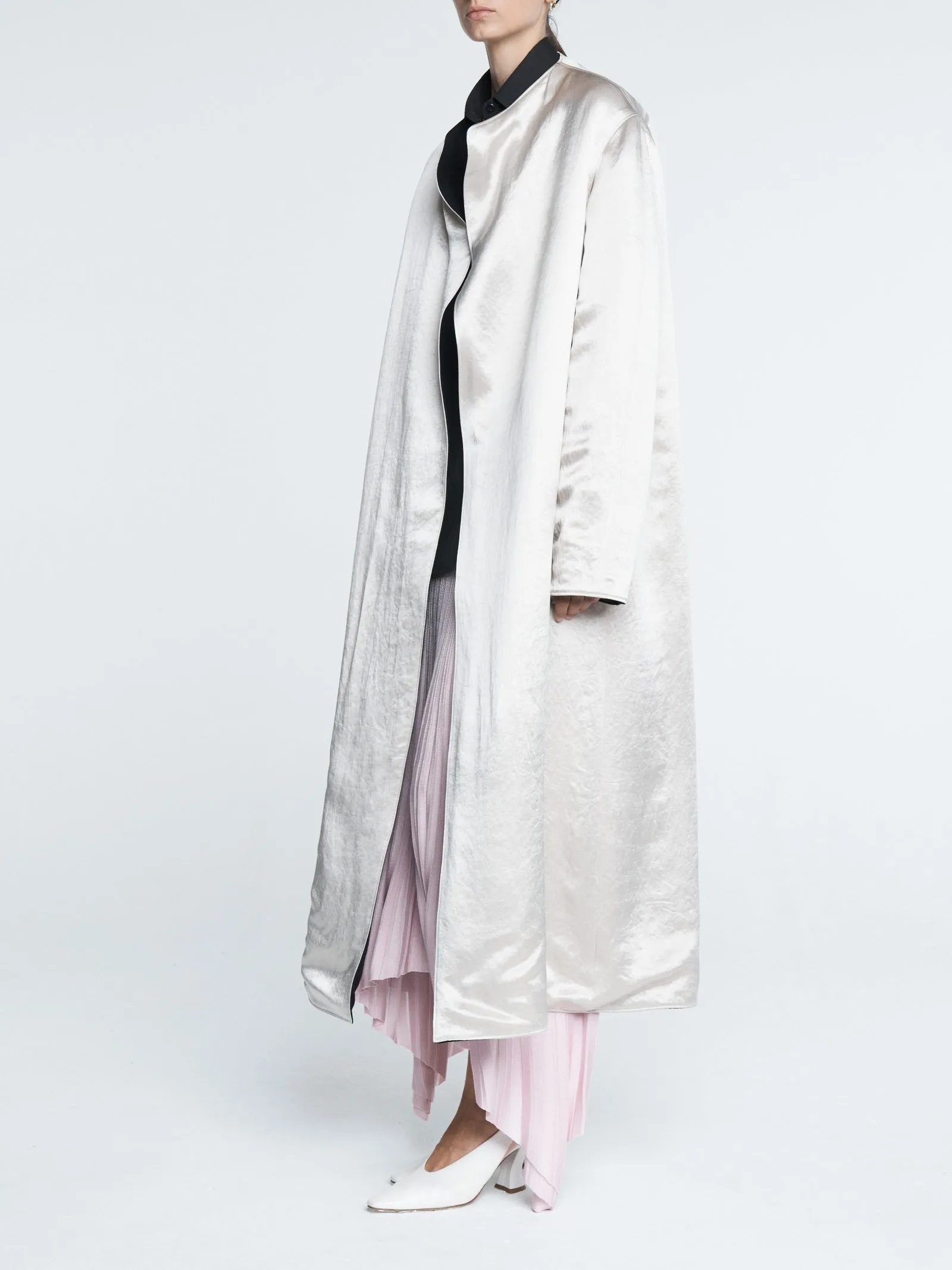 Reversible Duster Coat in Black/
Champagne sold by MARIA McMANUS product image thumbnail 3