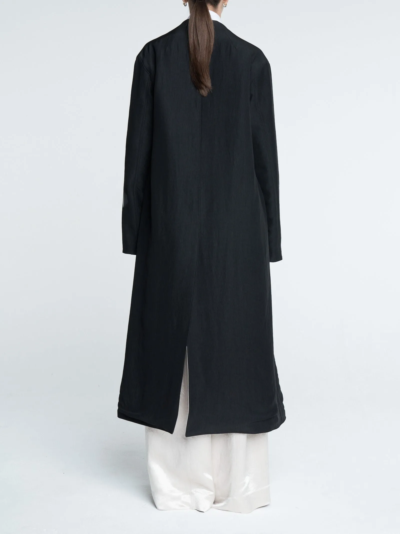 Reversible Duster Coat in Black/
Champagne sold by MARIA McMANUS product image thumbnail 5