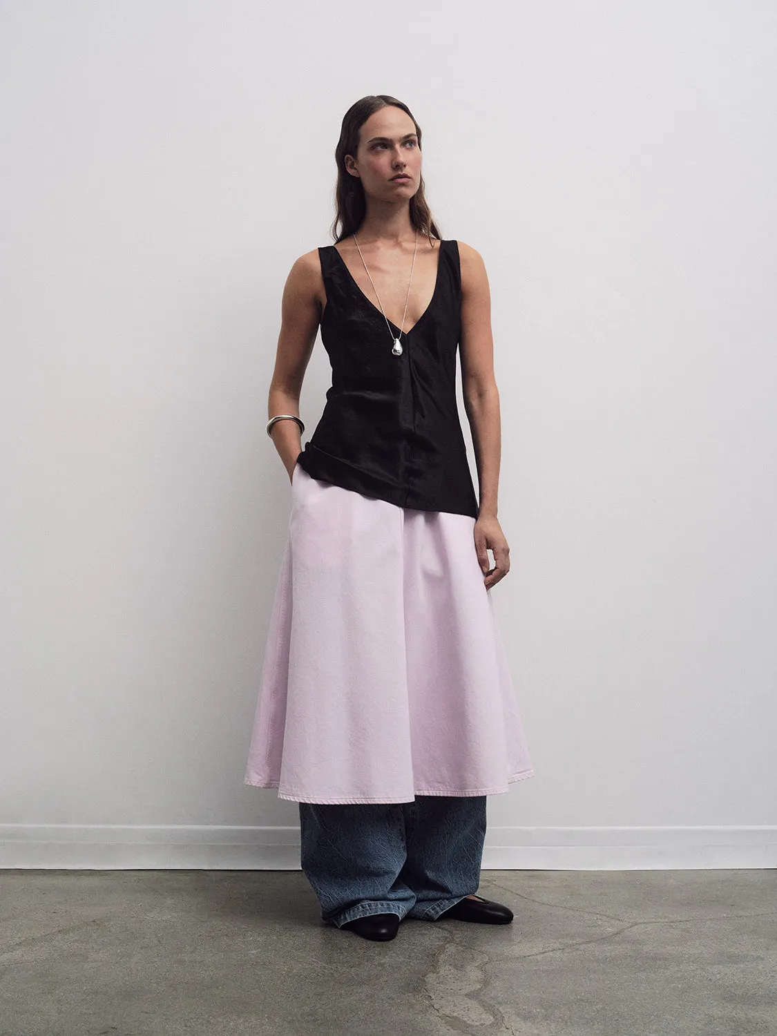 AGOLDE x MARIA MCMANUS Deep V Tunic in Black sold by MARIA McMANUS product image thumbnail 2