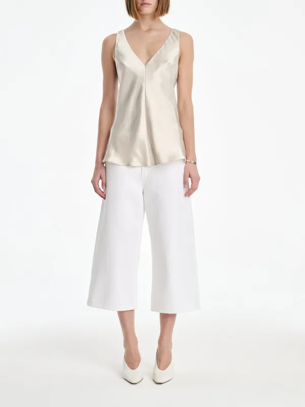 AGOLDE x MARIA MCMANUS Skater Short in White Cotton made by Agolde