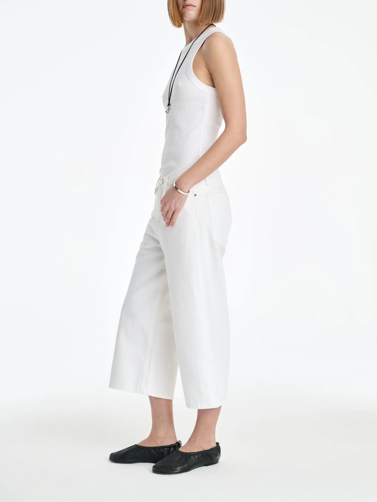 AGOLDE x MARIA MCMANUS Skater Short in White Cotton sold by MARIA McMANUS product image thumbnail 4