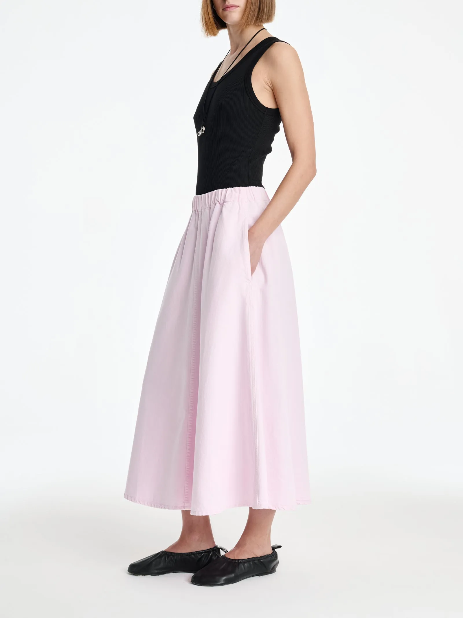 AGOLDE x MARIA MCMANUS Circle Skirt in Stone Wash Powder Pink sold by MARIA McMANUS product image thumbnail 3