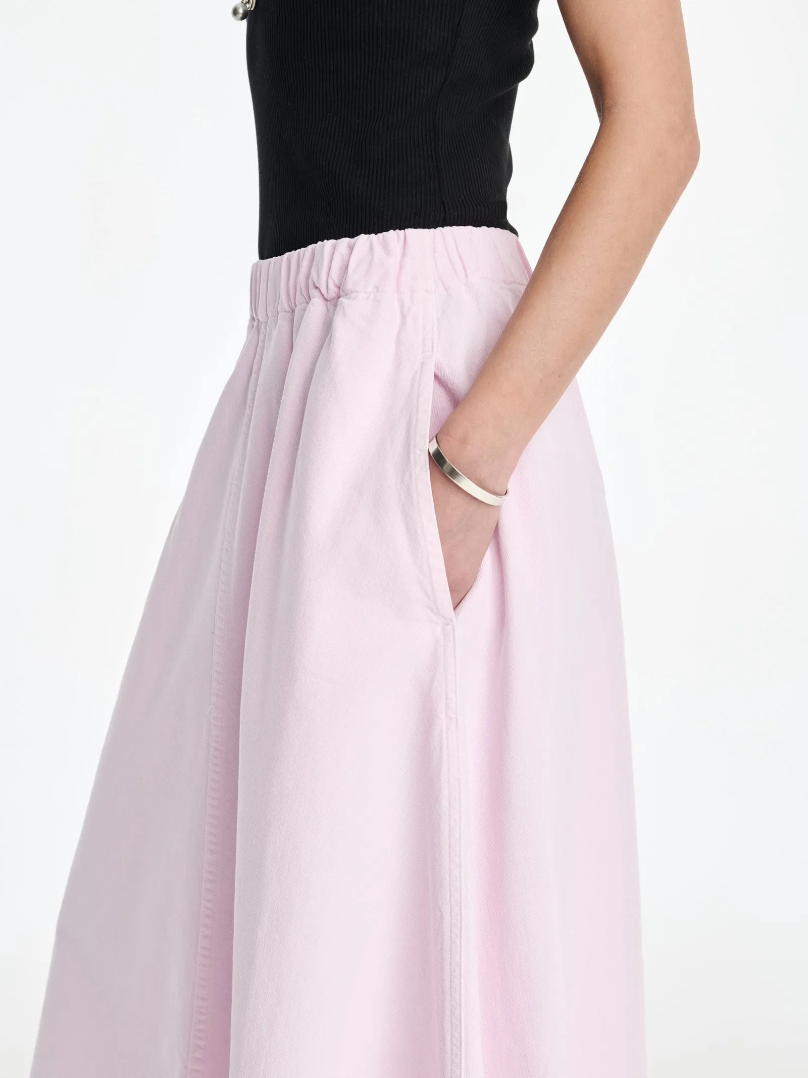 AGOLDE x MARIA MCMANUS Circle Skirt in Stone Wash Powder Pink sold by MARIA McMANUS product image thumbnail 4