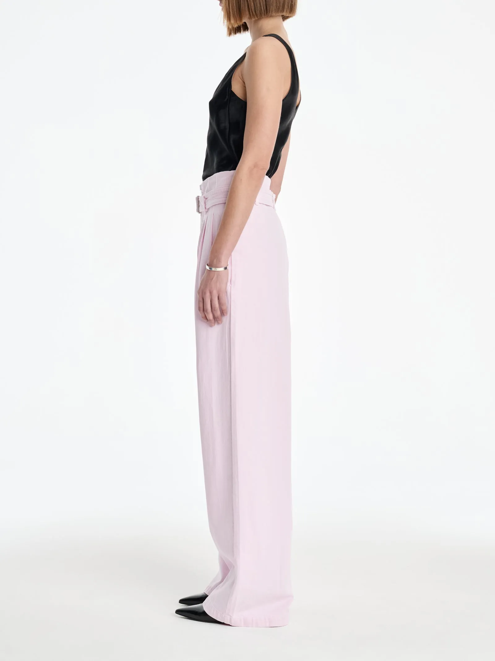 AGOLDE x MARIA MCMANUS Corset Wide Leg Jean in Stone Wash Powder Pink sold by MARIA McMANUS product image thumbnail 2