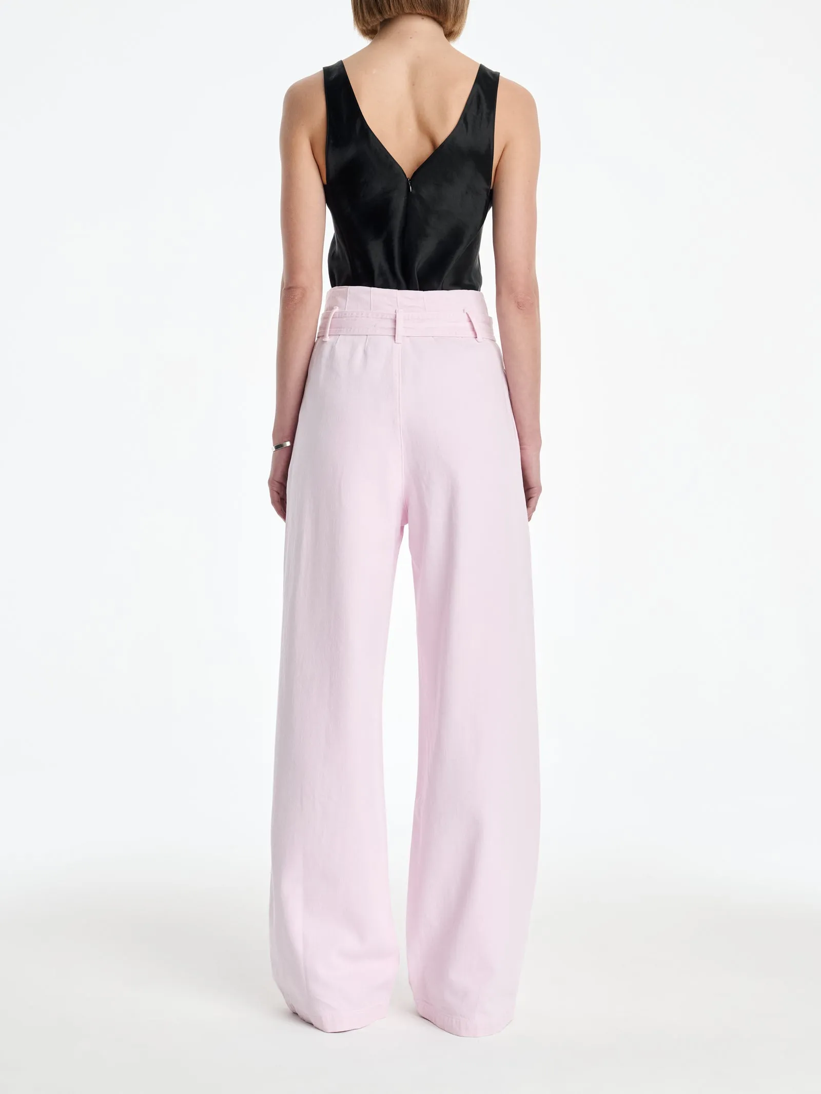AGOLDE x MARIA MCMANUS Corset Wide Leg Jean in Stone Wash Powder Pink sold by MARIA McMANUS product image thumbnail 4