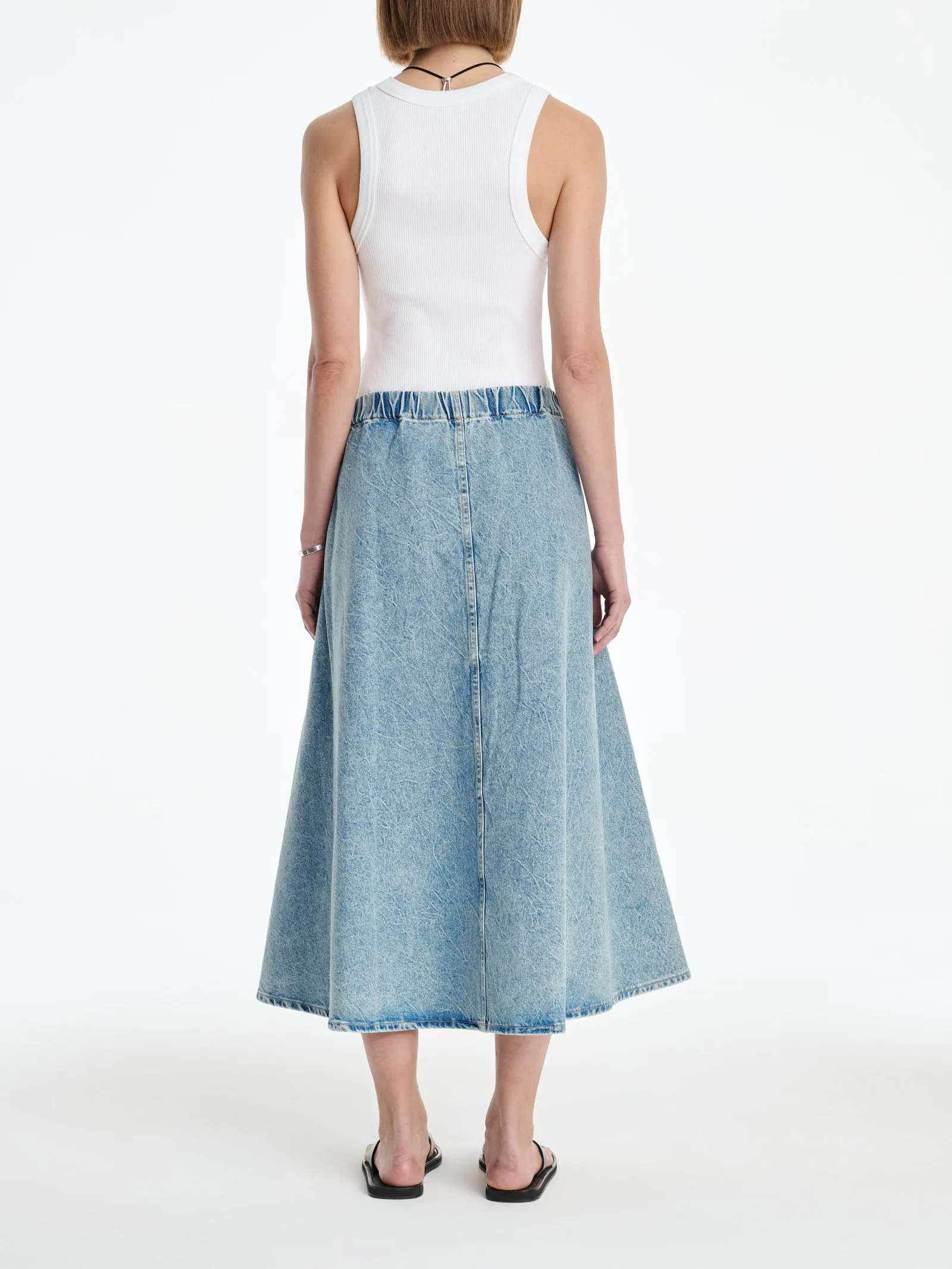 AGOLDE x MARIA MCMANUS Circle Skirt in Crinkle Indigo sold by MARIA McMANUS product image thumbnail 4