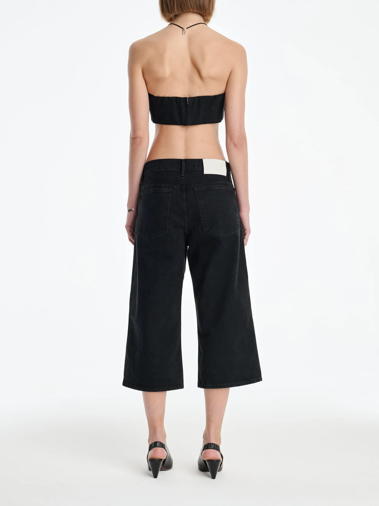 AGOLDE x MARIA MCMANUS Denim Bra in Washed Black sold by MARIA McMANUS product image thumbnail 4