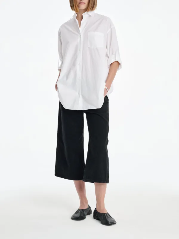 AGOLDE x MARIA MCMANUS A-Line Shirt Poplin in White Cotton sold by MARIA McMANUS