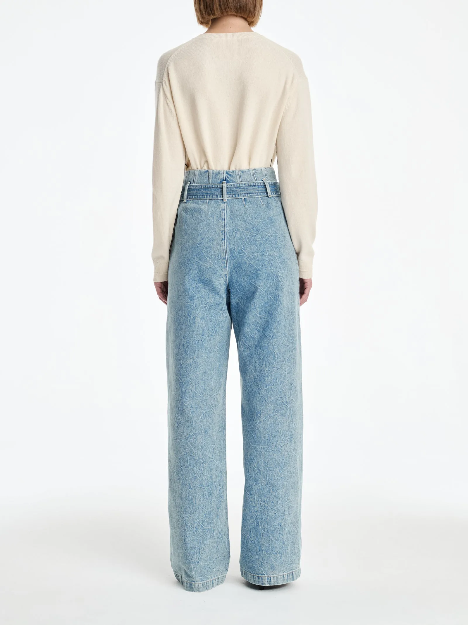 AGOLDE x MARIA MCMANUS Corset Wide Leg Jean in Crinkle Indigo sold by MARIA McMANUS product image thumbnail 3