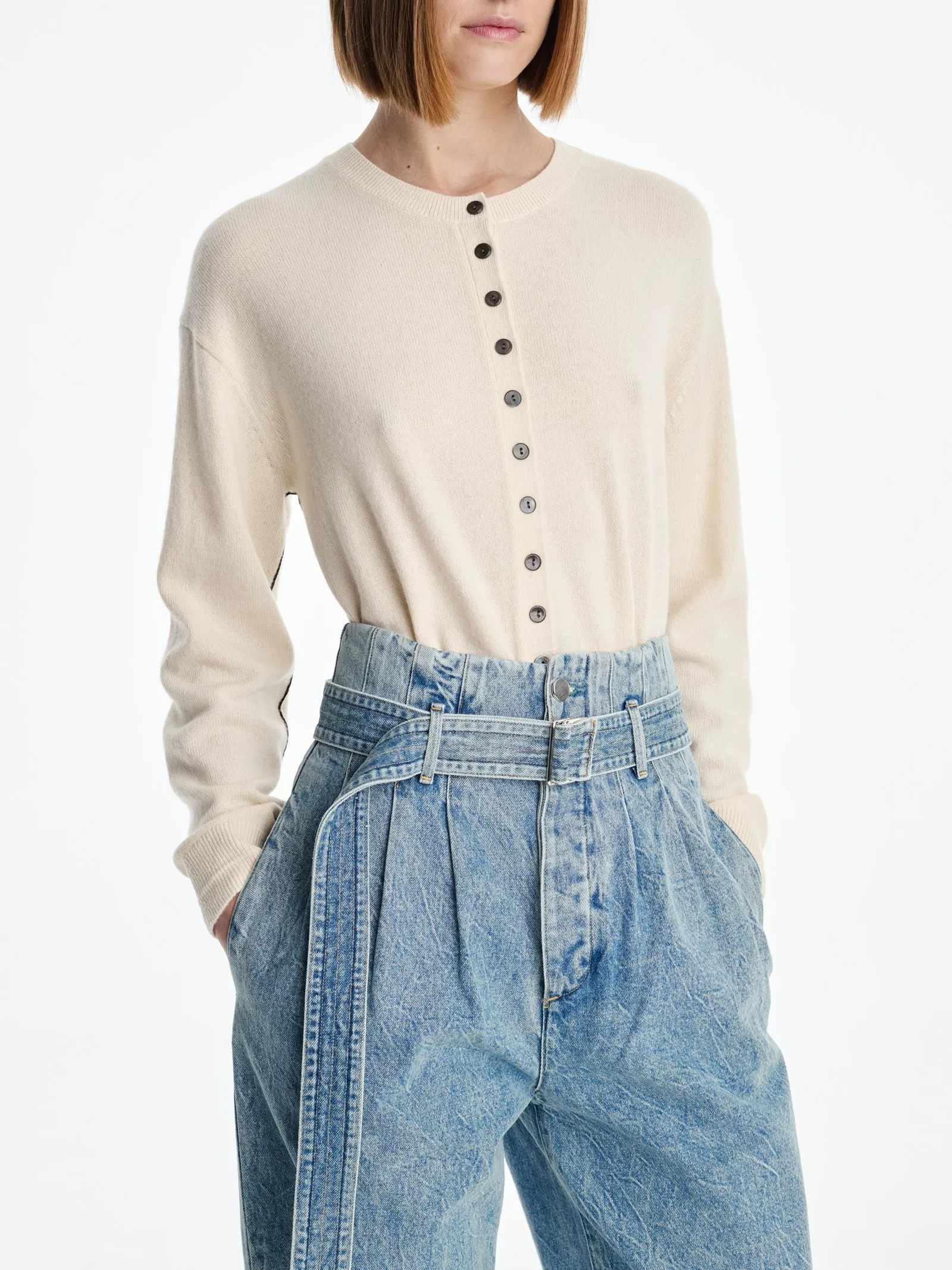 AGOLDE x MARIA MCMANUS Corset Wide Leg Jean in Crinkle Indigo sold by MARIA McMANUS product image thumbnail 4