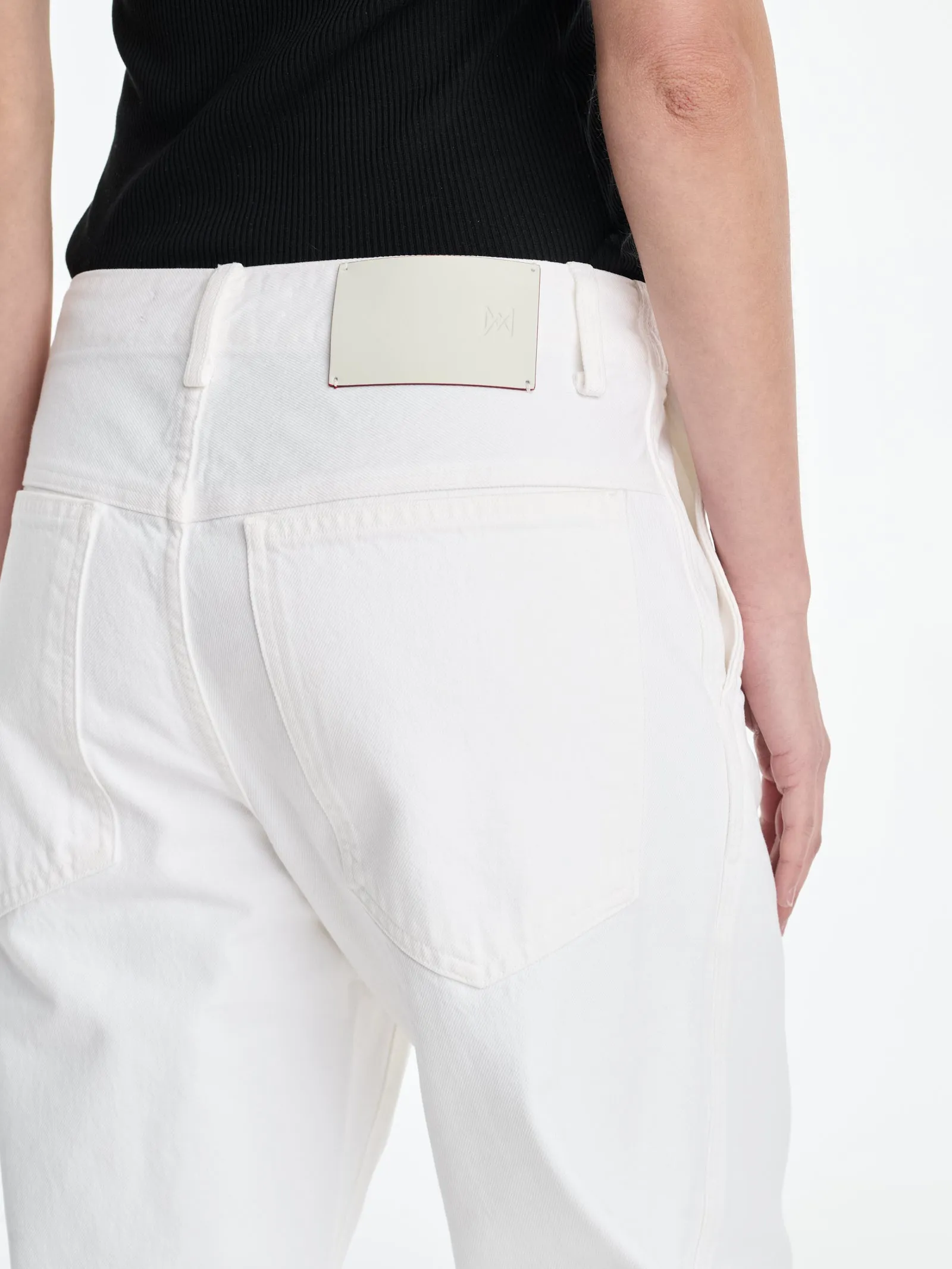 AGOLDE X MARIA MCMANUS Trouser Wide Leg Jean in White Cotton sold by MARIA McMANUS product image thumbnail 4