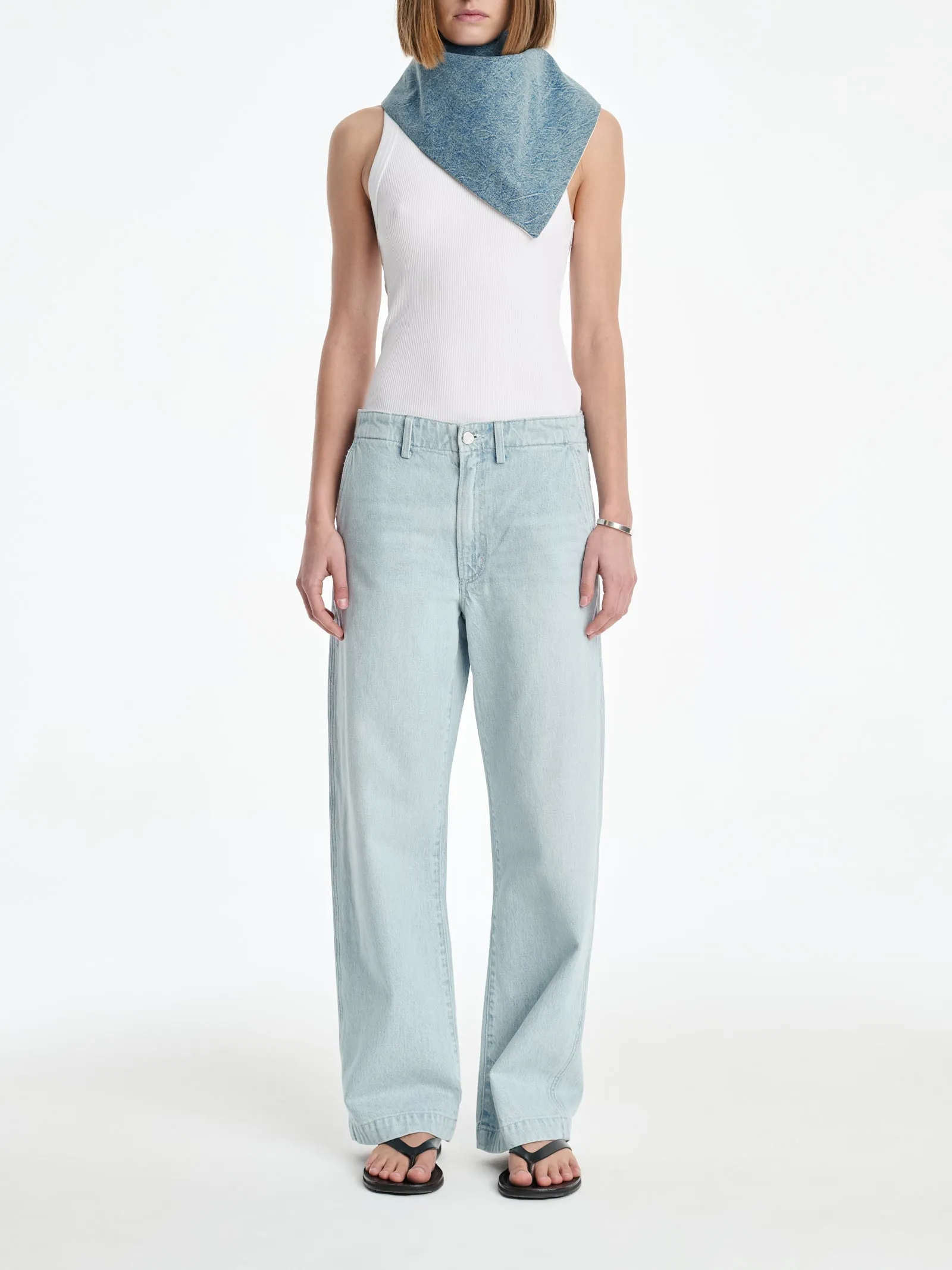 AGOLDE x MARIA MCMANUS Bandana in Crinkle Indigo sold by MARIA McMANUS product image thumbnail 3