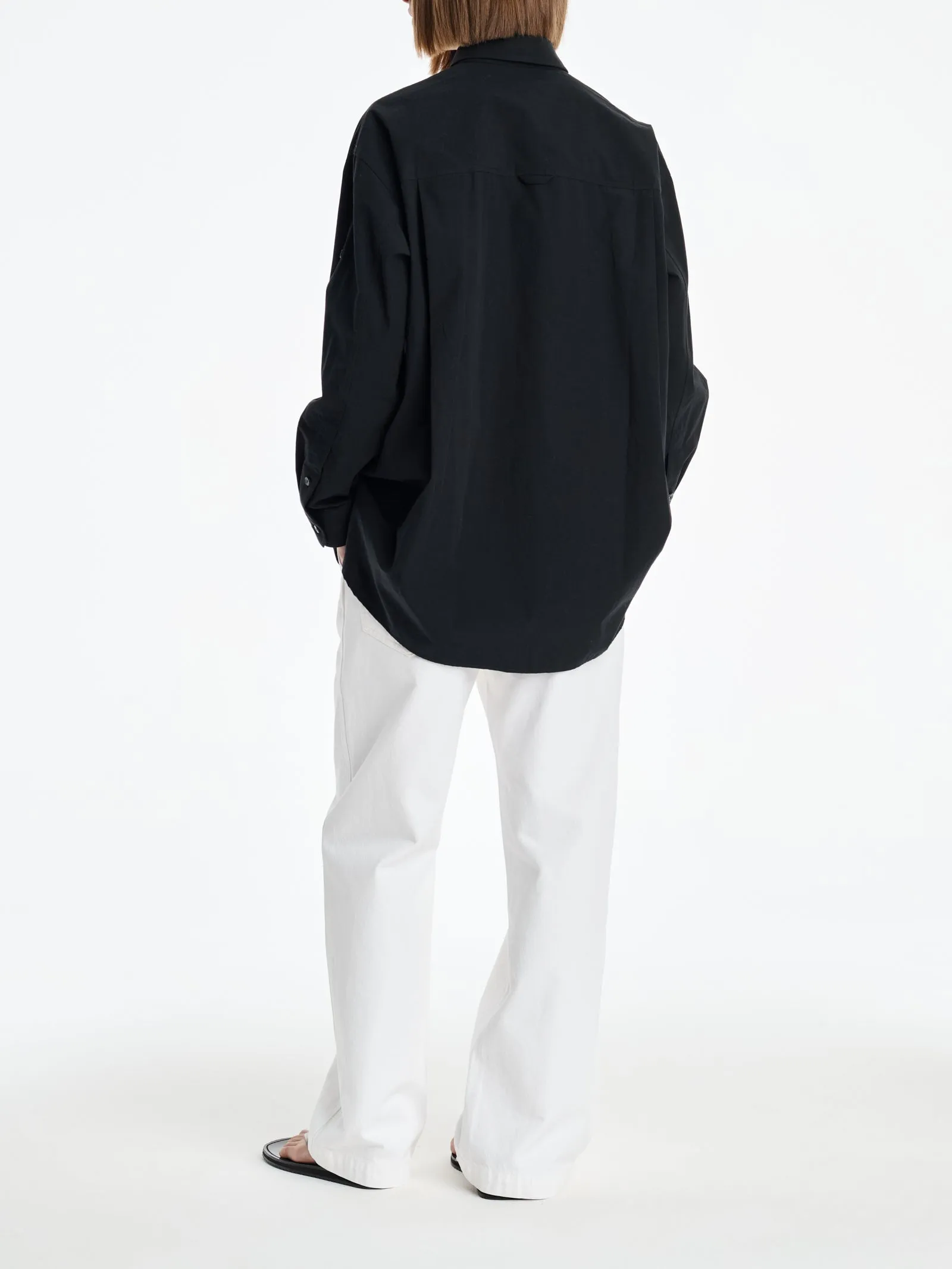 AGOLDE x MARIA MCMANUS A-Line Shirt Poplin in Black sold by MARIA McMANUS product image thumbnail 4