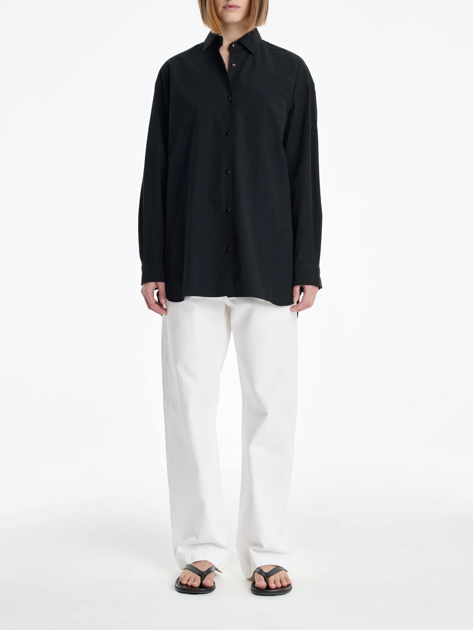 AGOLDE x MARIA MCMANUS A-Line Shirt Poplin in Black sold by MARIA McMANUS product image thumbnail 2