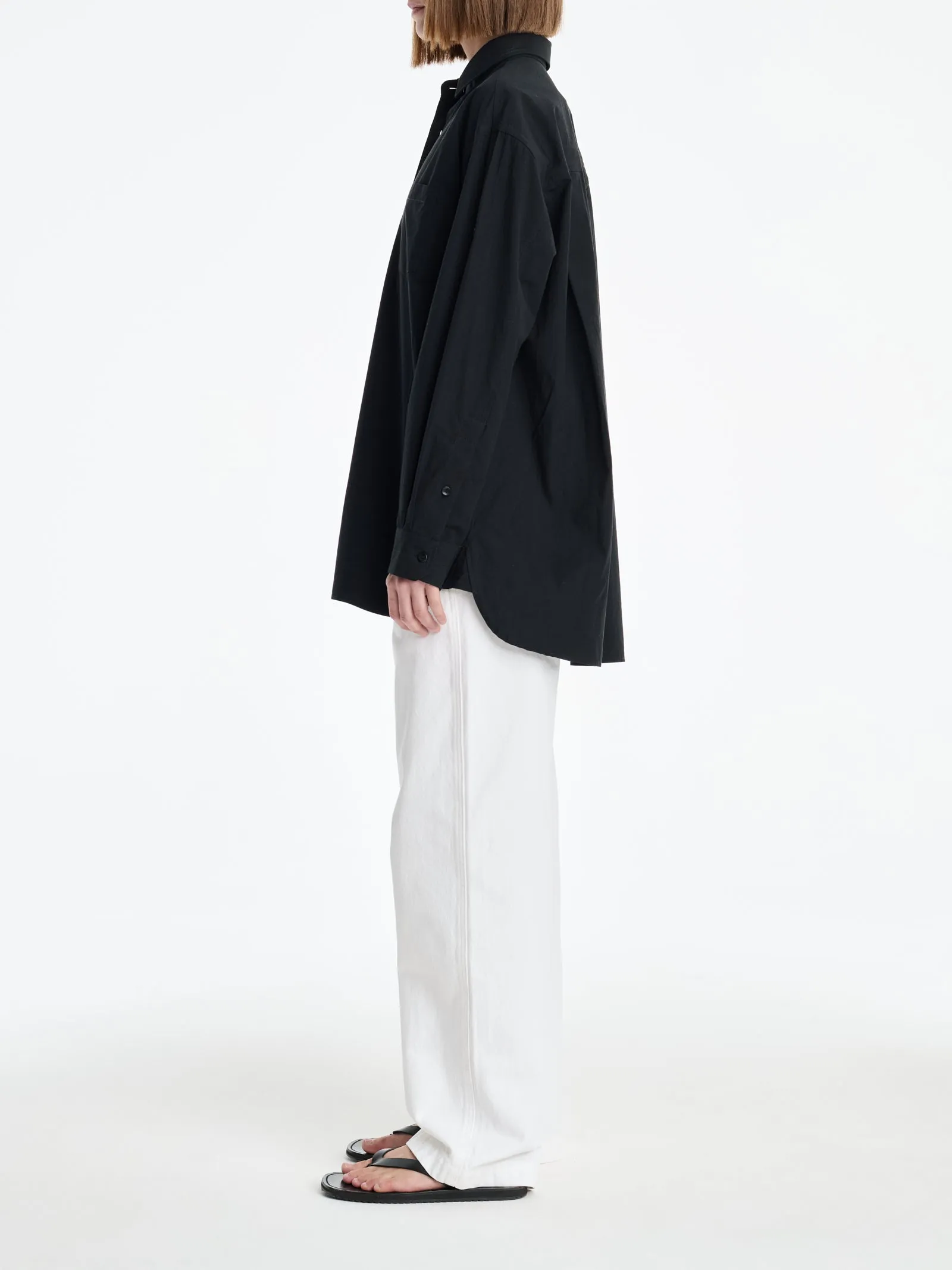 AGOLDE x MARIA MCMANUS A-Line Shirt Poplin in Black sold by MARIA McMANUS product image thumbnail 3