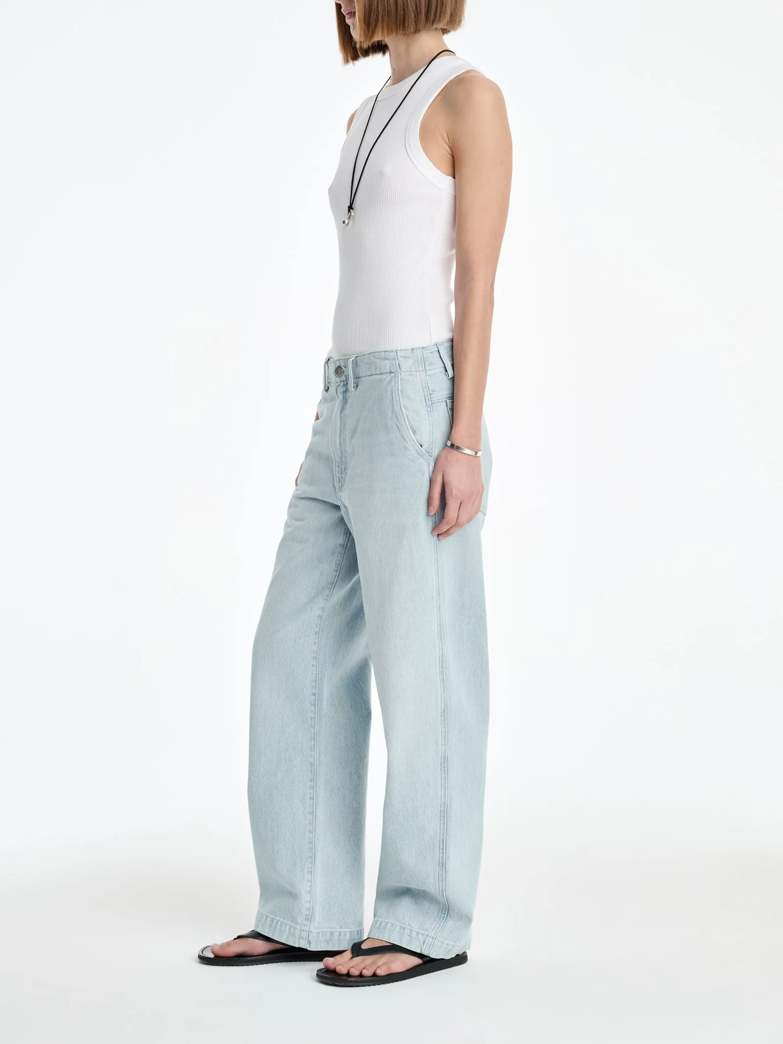 AGOLDE x MARIA MCMANUS Trouser Wide Leg Jean in Washed Pale Indigo sold by MARIA McMANUS product image thumbnail 2