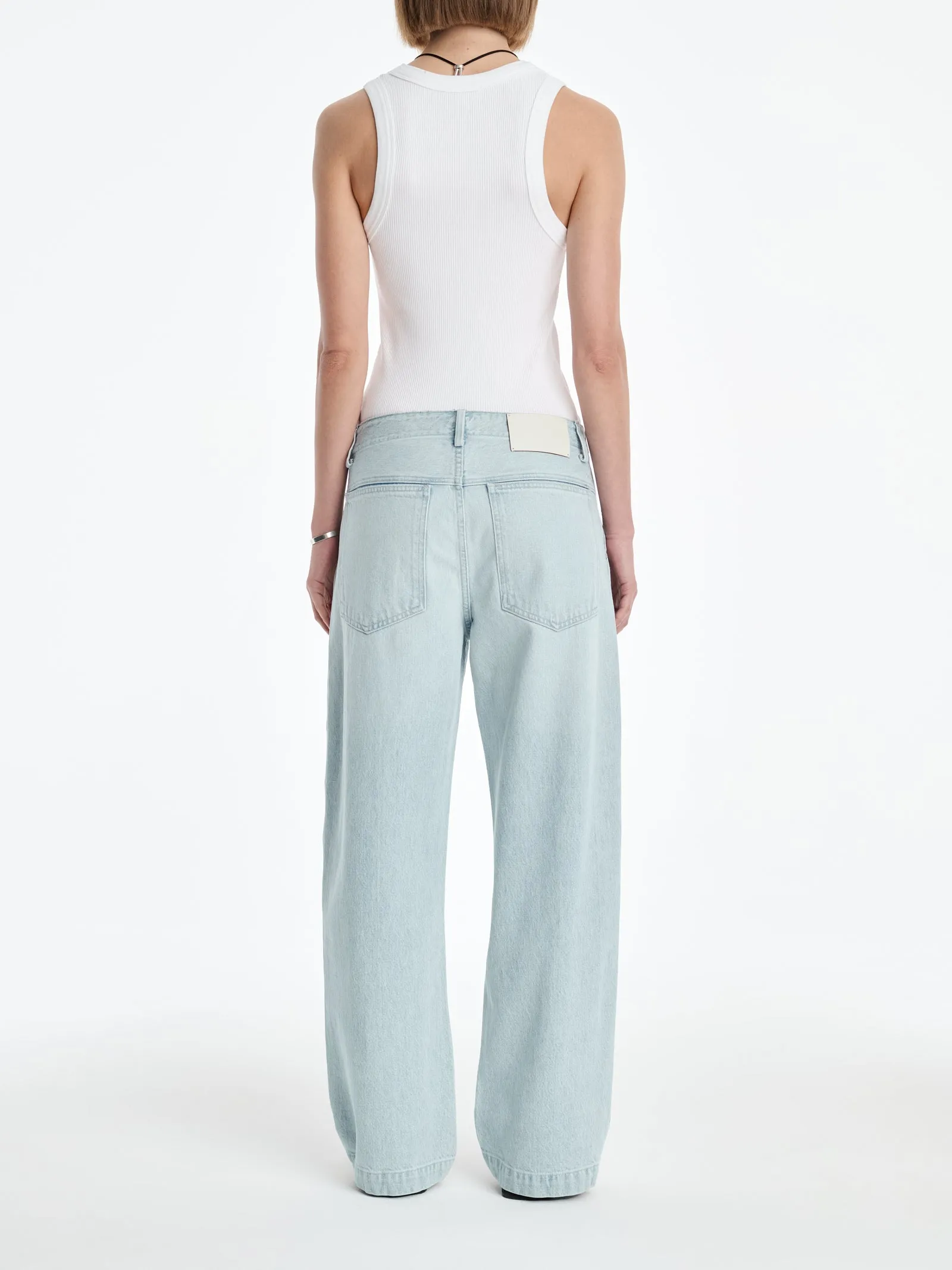 AGOLDE x MARIA MCMANUS Trouser Wide Leg Jean in Washed Pale Indigo sold by MARIA McMANUS product image thumbnail 3