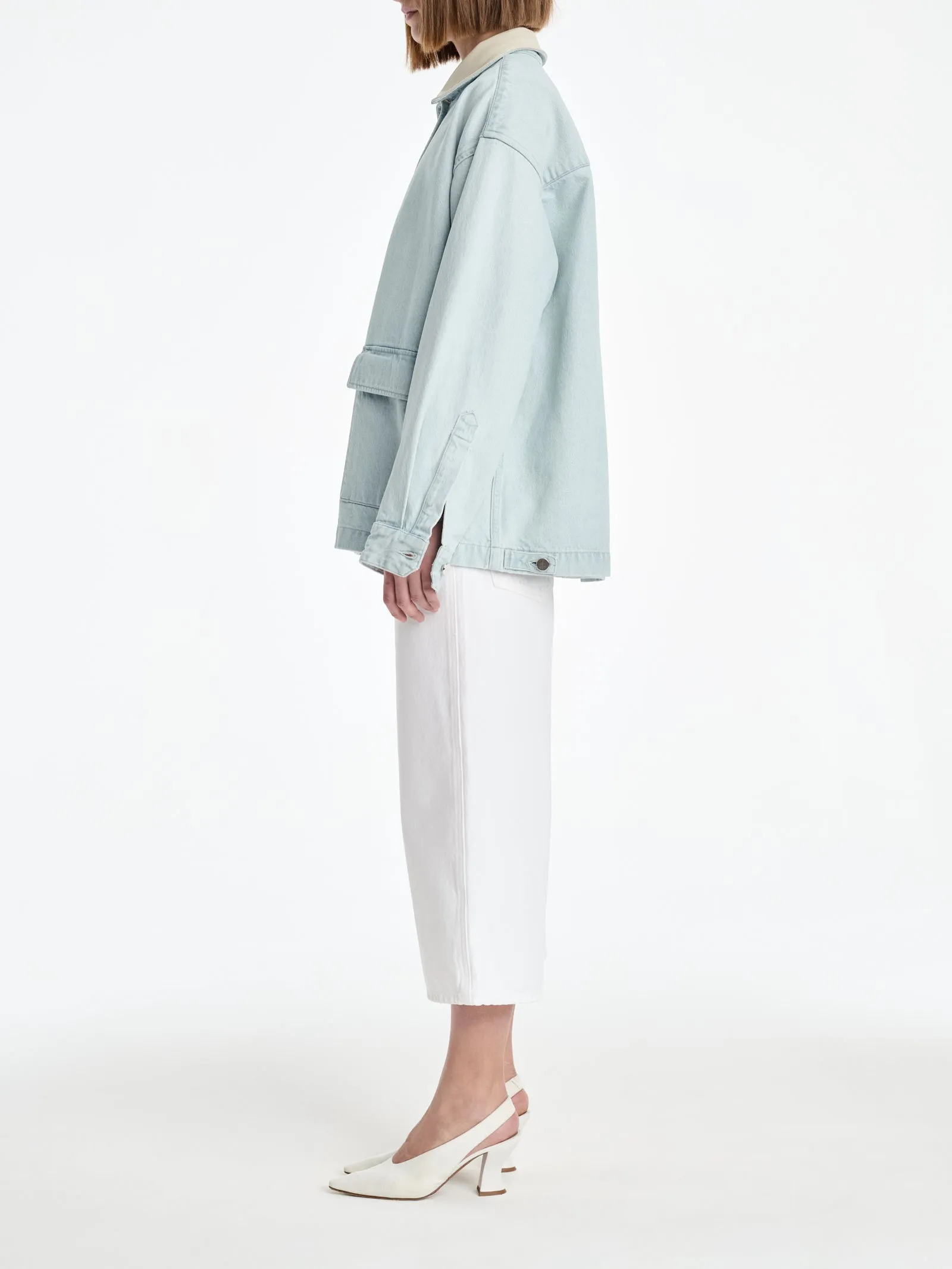 AGOLDE x MARIA MCMANUS Oversized Field Jacket in Washed Pale Indigo sold by MARIA McMANUS product image thumbnail 5