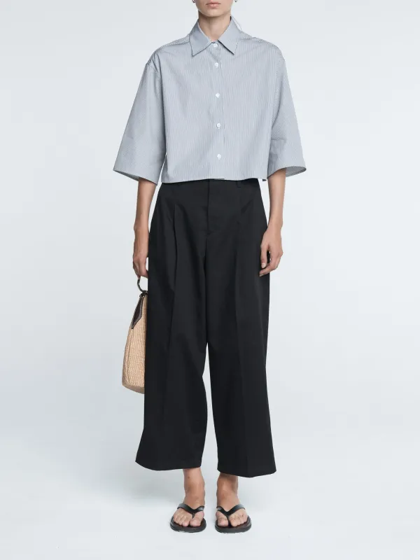 Pleat Front Trouser in Black made by MARIA McMANUS