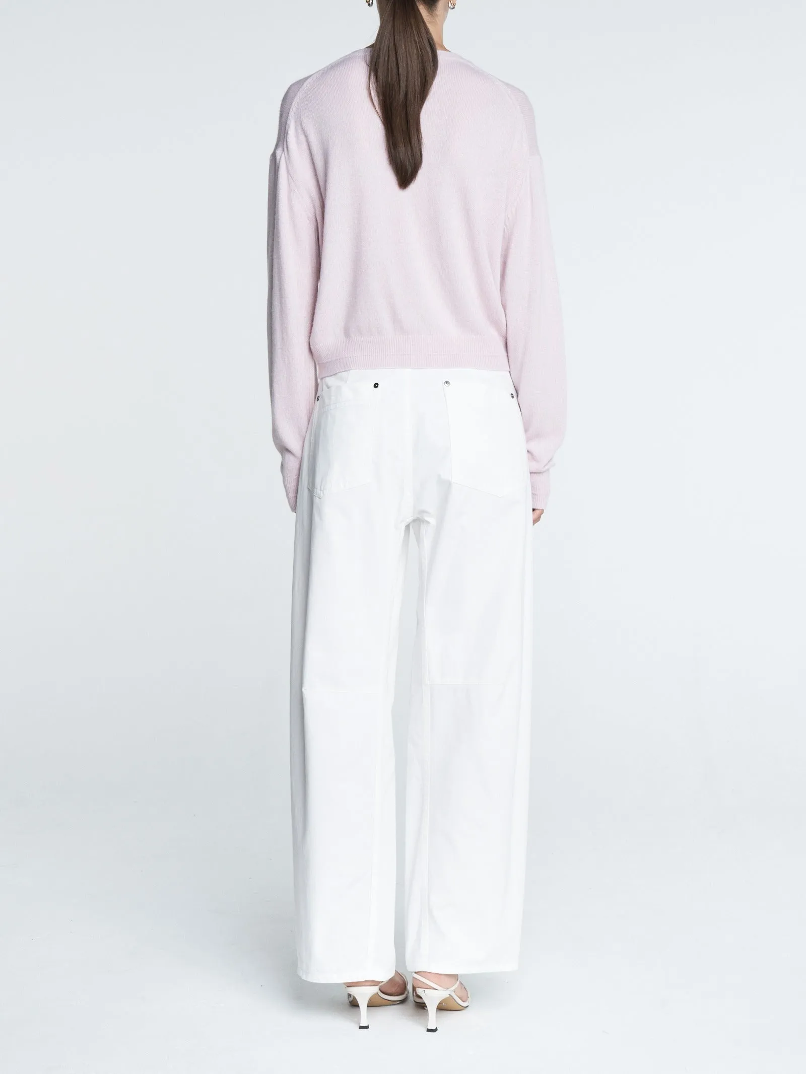 Bow Leg Crop in White sold by MARIA McMANUS product image thumbnail 3